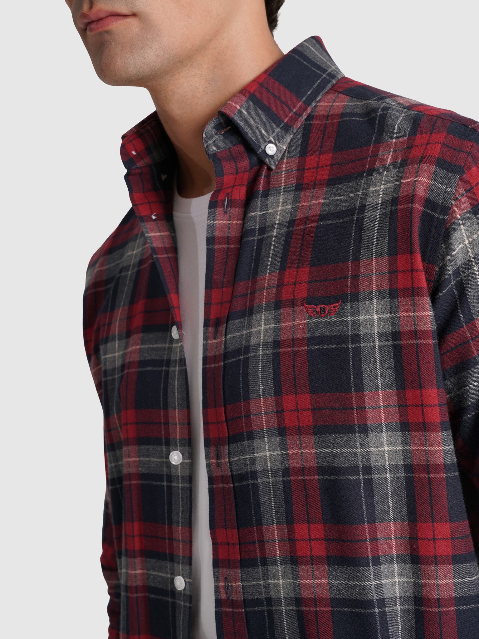 BLUE FLANNEL SHIRT LONG SLEEVE REGULAR FIT MR. BLUE
