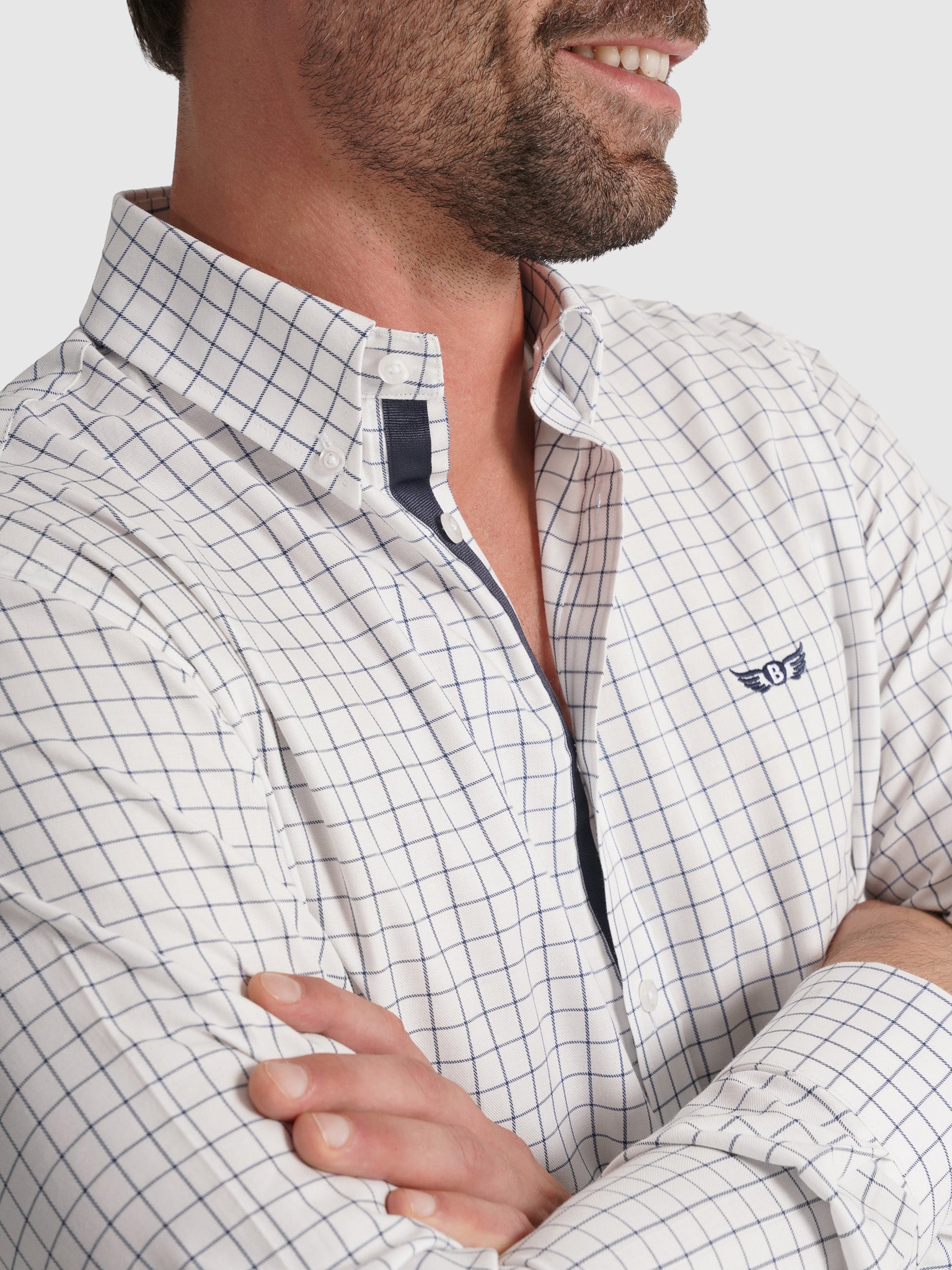 CAMISA ALGODÓN BLANCA MANGA LARGA REGULAR FIT MR. AZUL