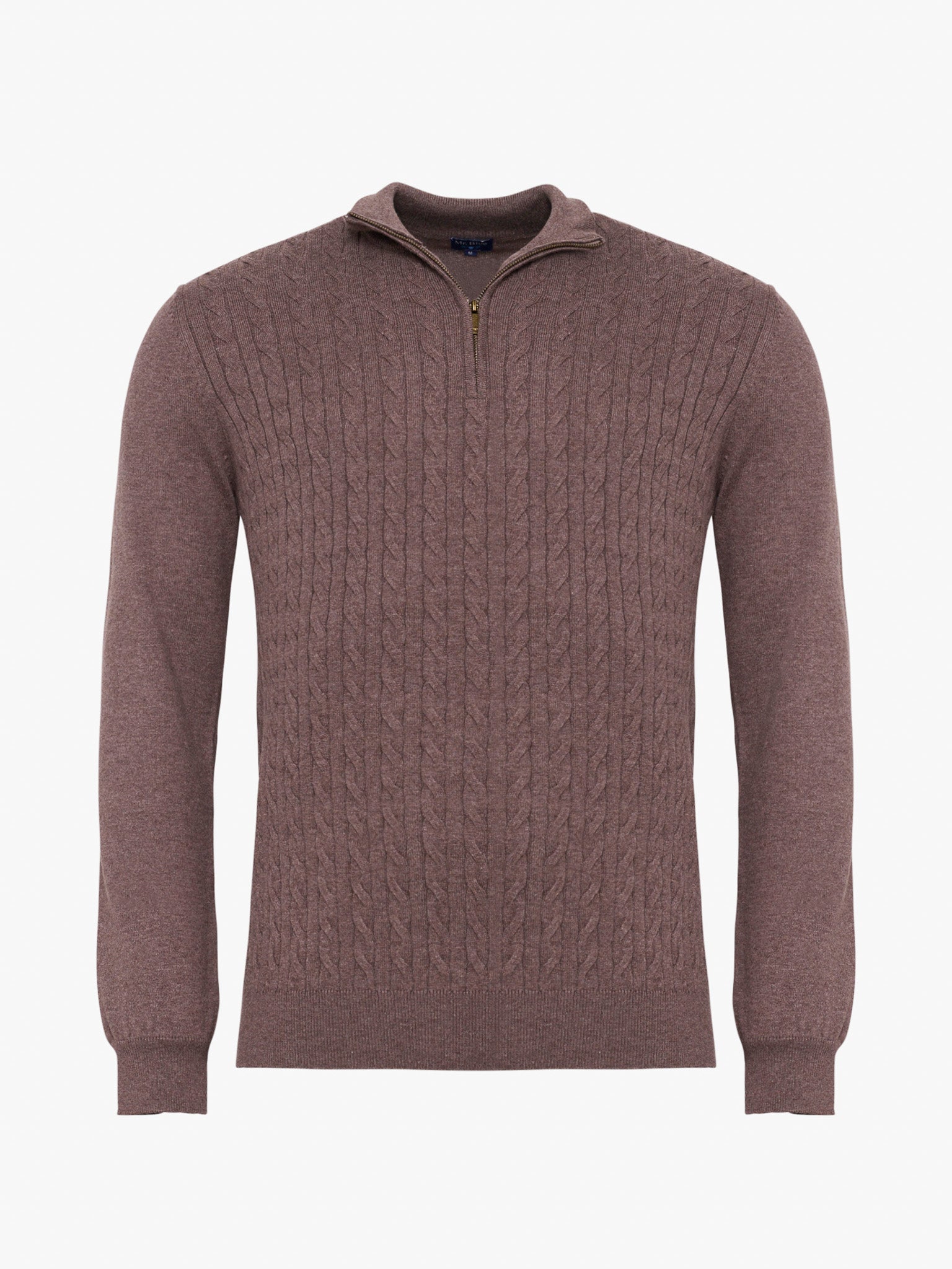 JERSEY DE CASHMERE MARRÓN CON CODERAS MR REGULAR FIT. AZUL