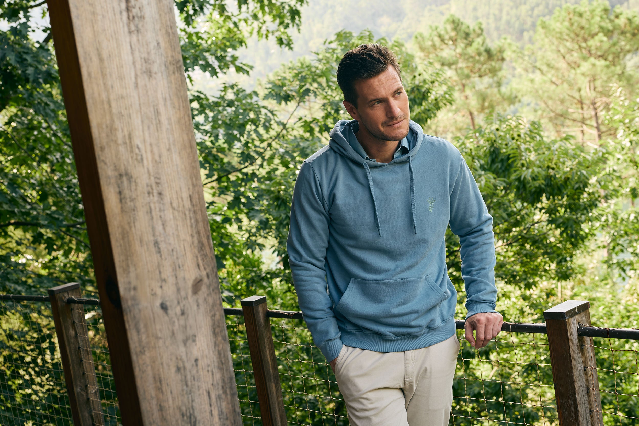 SUDADERA DE ALGODÓN AZUL MANGA LARGA REGULAR FIT MR. AZUL