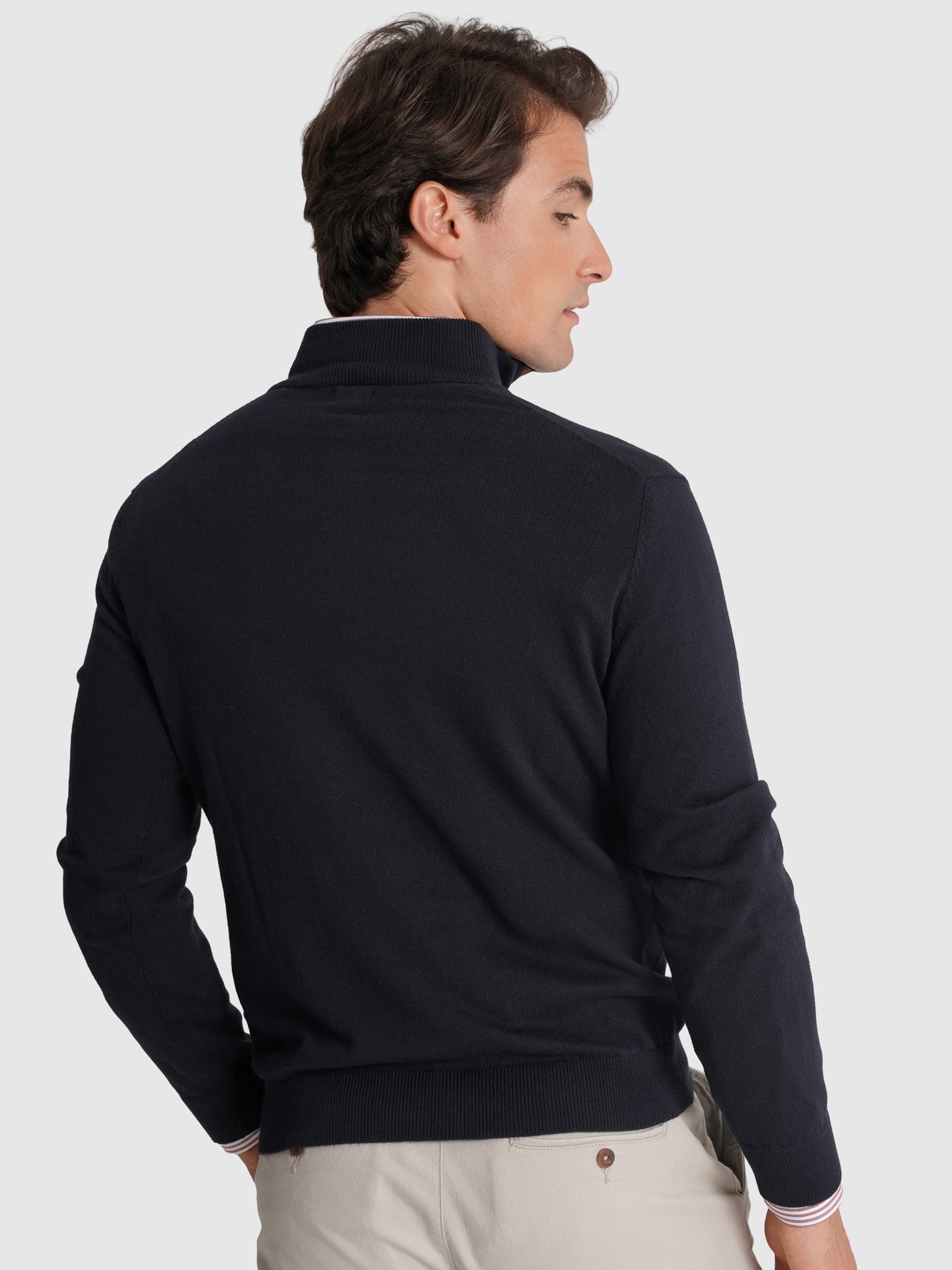 JERSEY DE CASHMERE AZUL MANGA LARGA REGULAR FIT MR. AZUL