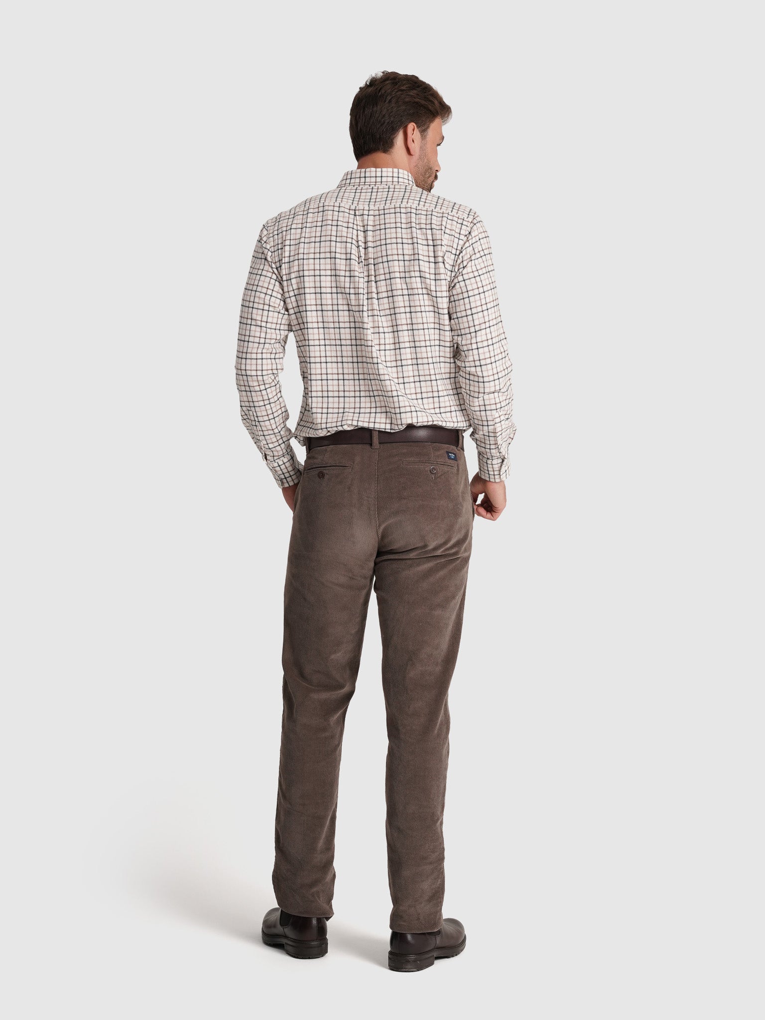 CAMISA FRANELA MARRÓN MANGA LARGA REGULAR FIT MR. AZUL