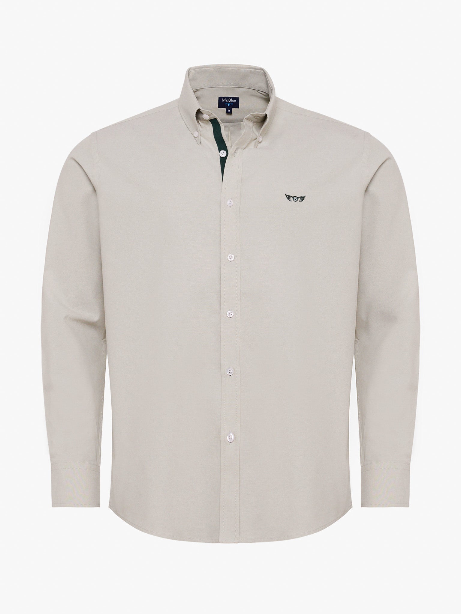 CAMISA ALGODÓN VERDE MANGA LARGA REGULAR FIT MR. AZUL