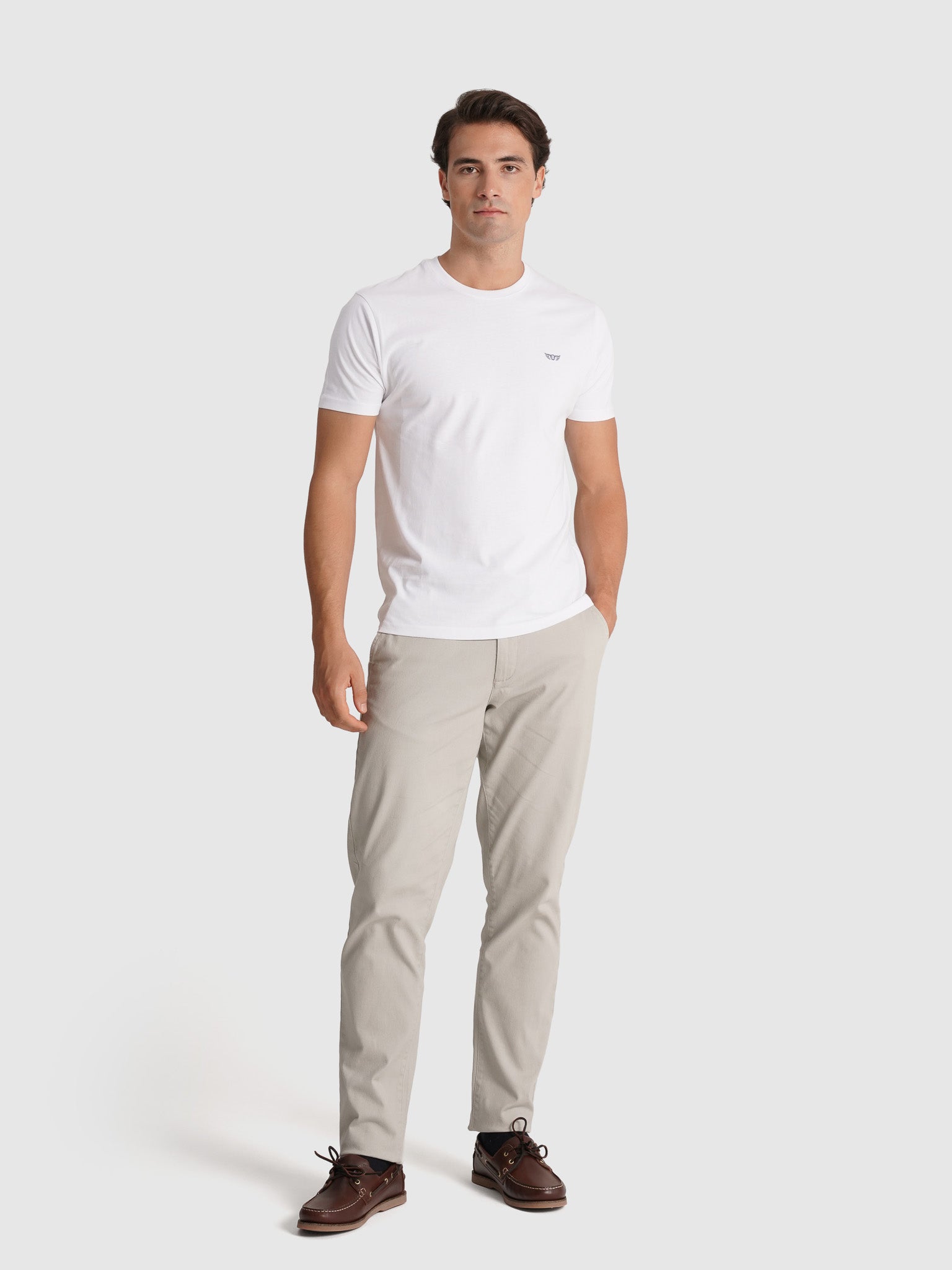 T-SHIRT ALGODÃO BRANCA MANGA CURTA REGULAR FIT MR. BLUE