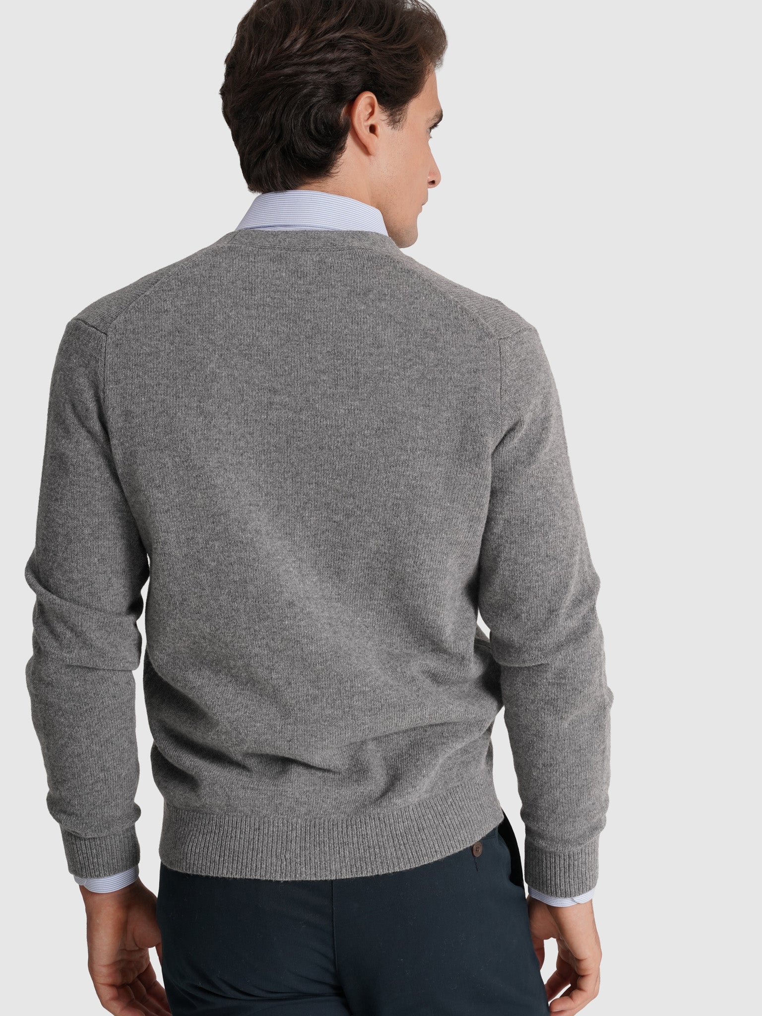 JERSEY DE LANA GRIS MANGA LARGA REGULAR FIT MR. AZUL