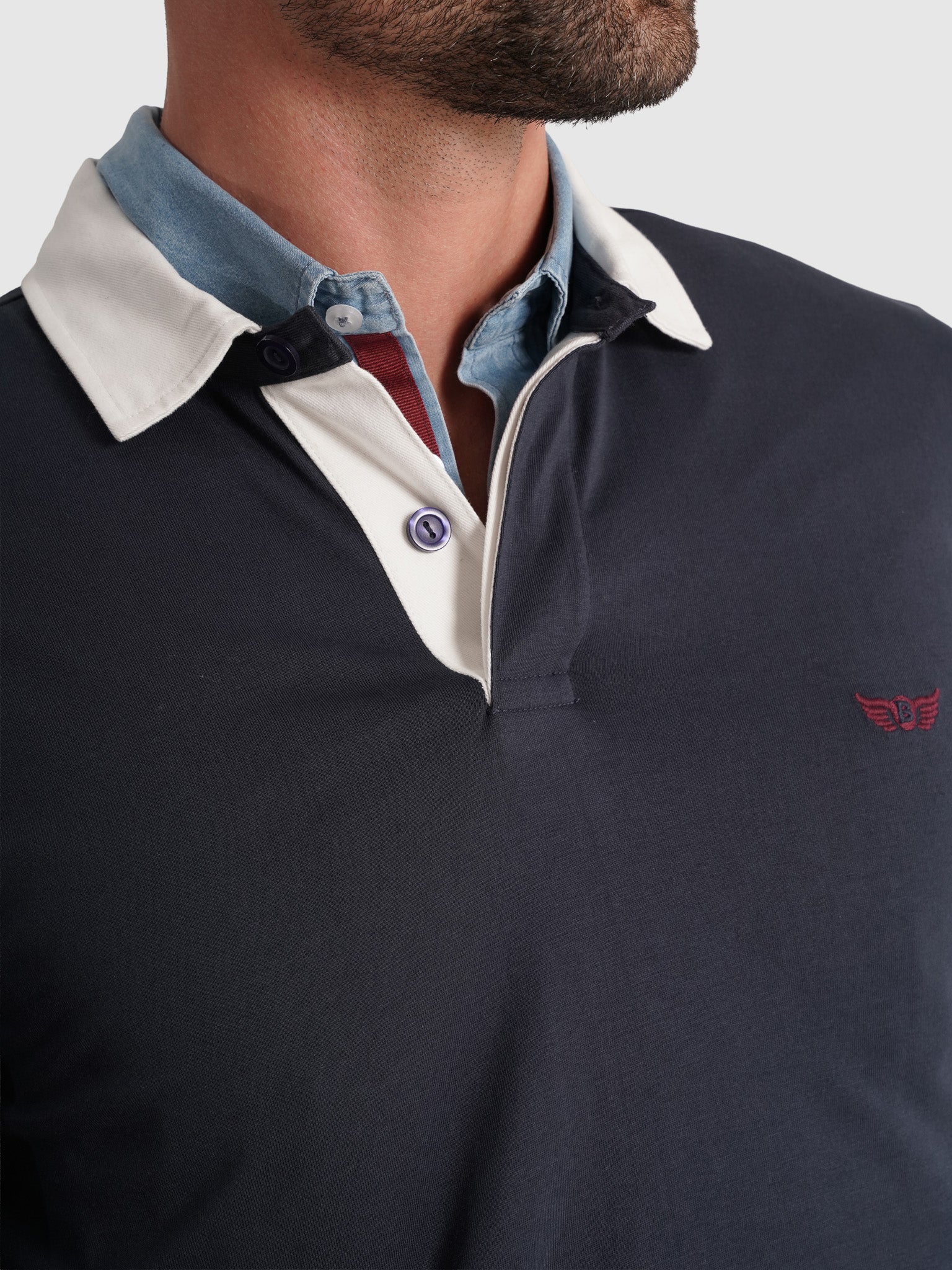 RUGBY ALGODÓN AZUL MANGA LARGA REGULAR FIT MR. AZUL