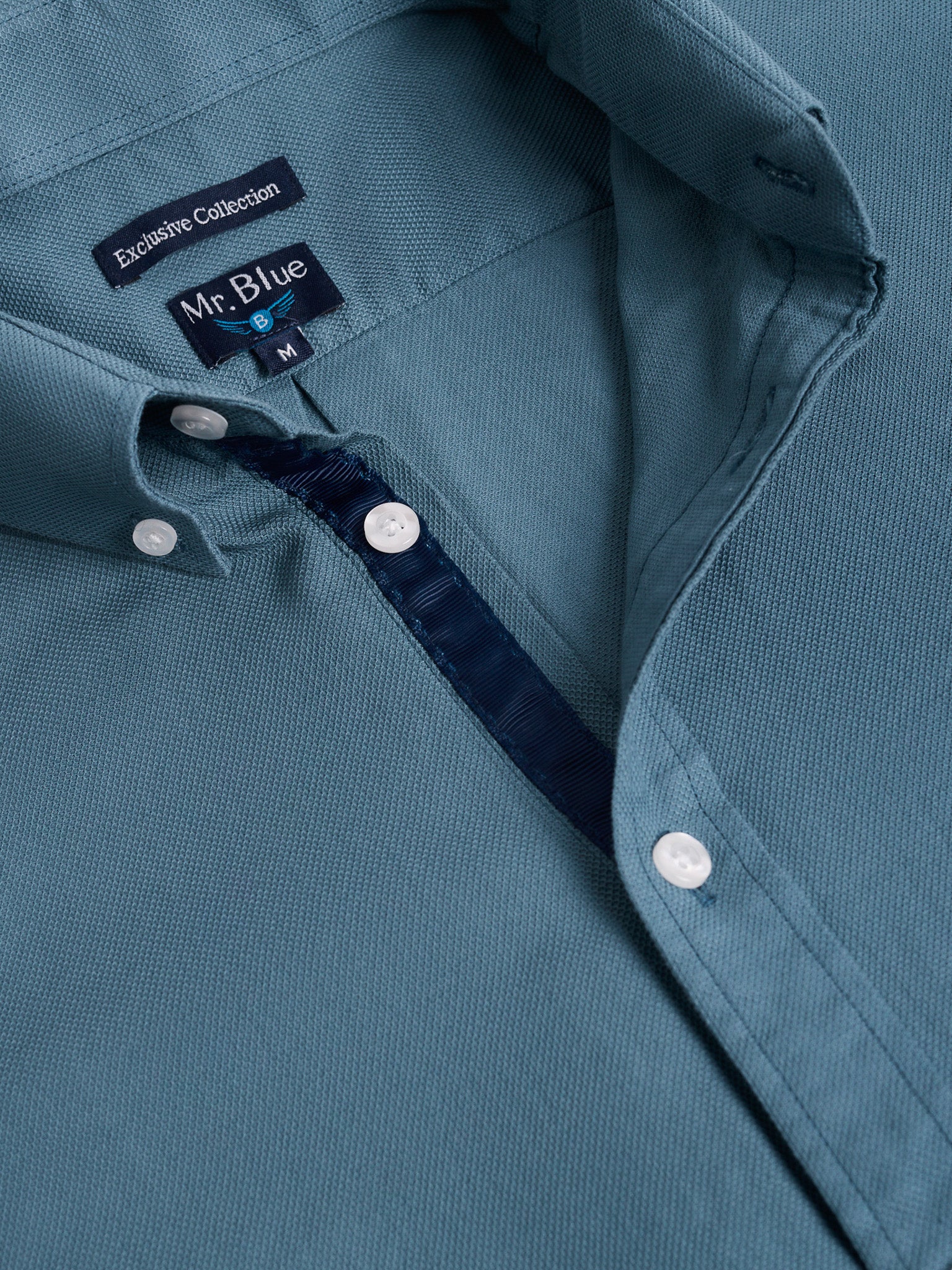 CAMISA ALGODÓN VERDE MANGA LARGA REGULAR FIT MR. AZUL