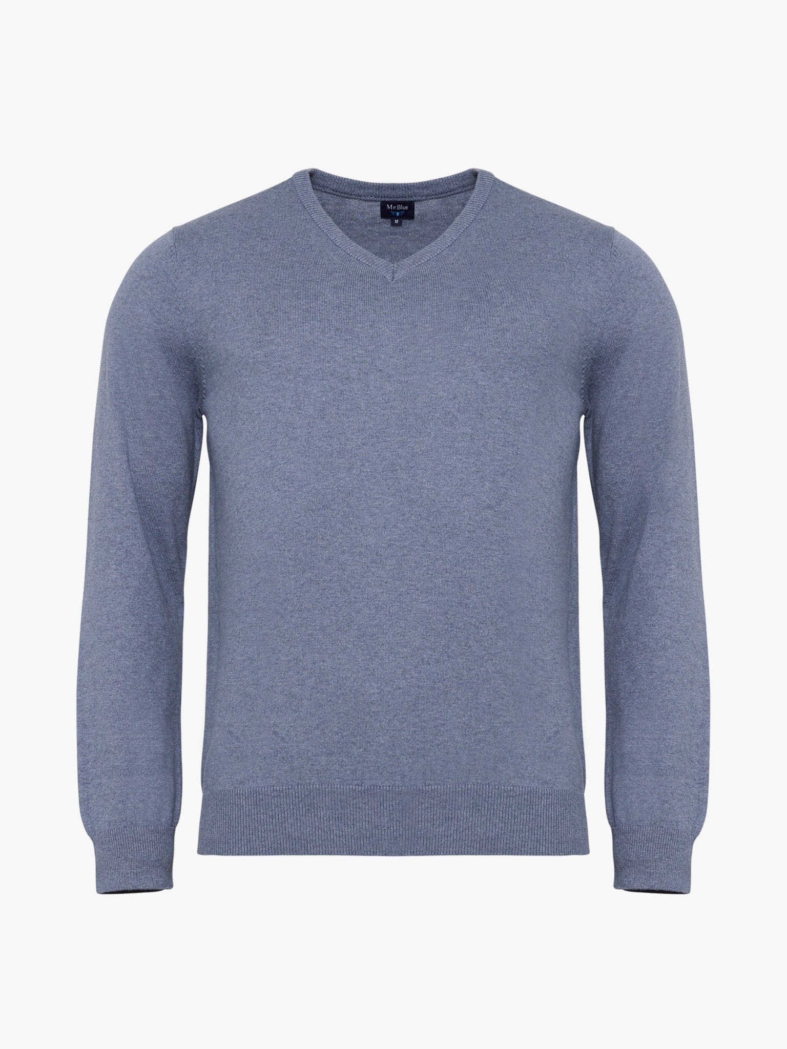JERSEY DE CASHMERE AZUL MANGA LARGA REGULAR FIT MR. AZUL