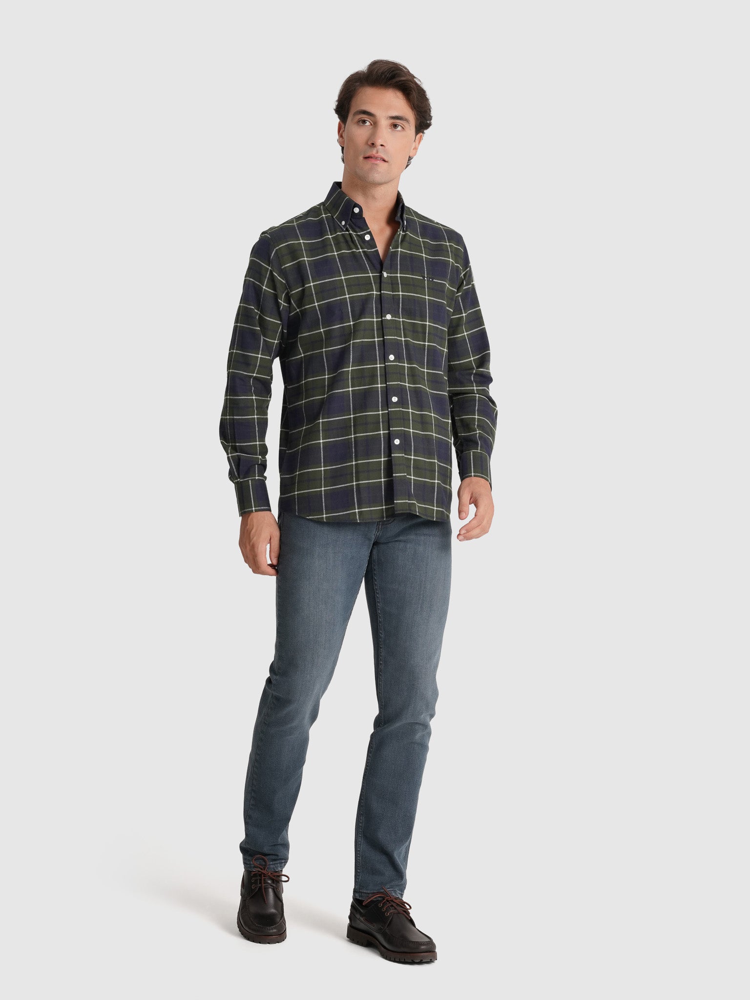 BLUE FLANNEL SHIRT LONG SLEEVE REGULAR FIT MR. BLUE
