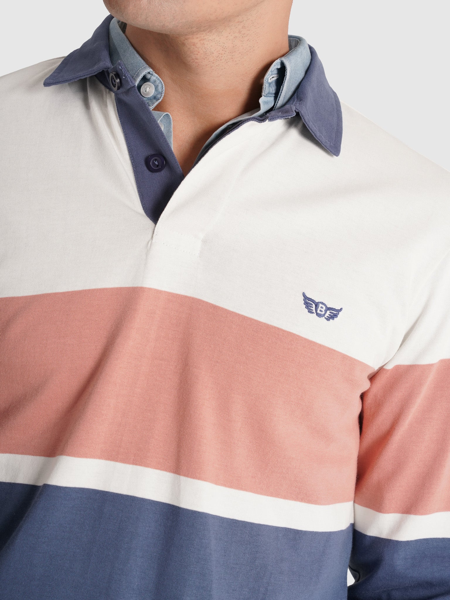 RUGBY ALGODÓN AZUL MANGA LARGA REGULAR FIT MR. AZUL