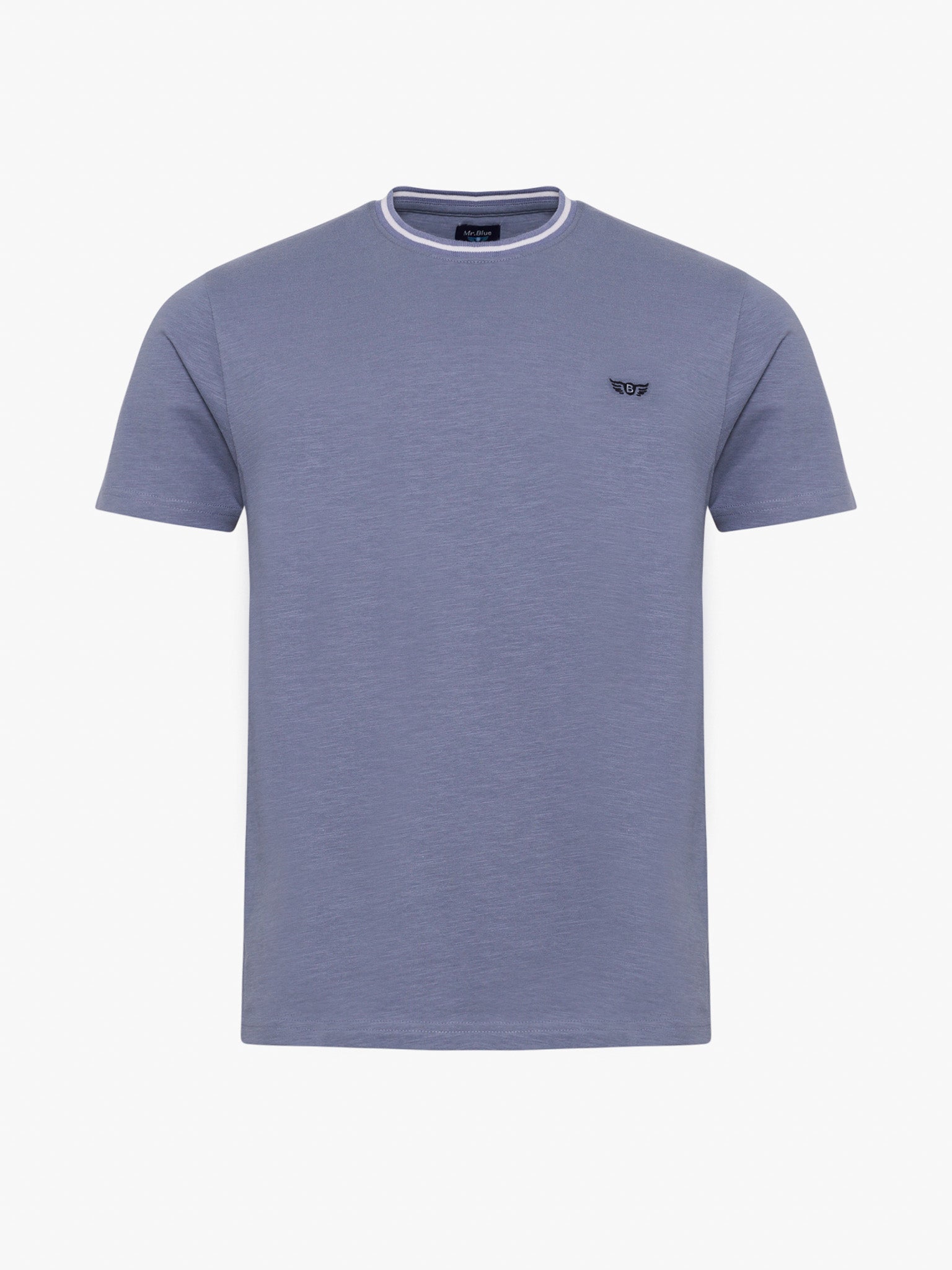 T-SHIRT ALGODÃO AZUL MANGA CURTA REGULAR FIT MR. BLUE