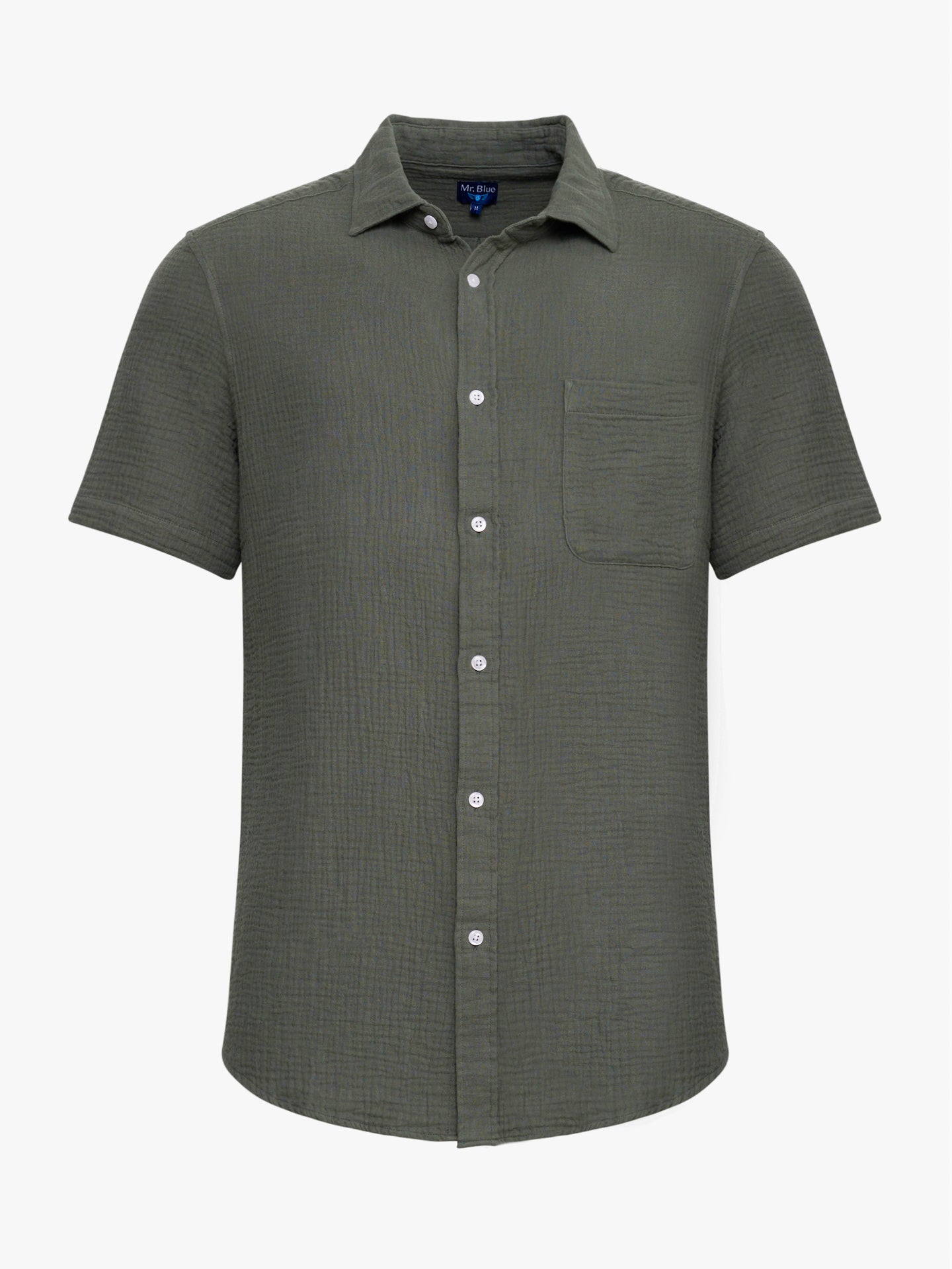 CAMISA VERDE MANGA CORTA REGULAR FIT MR. AZUL