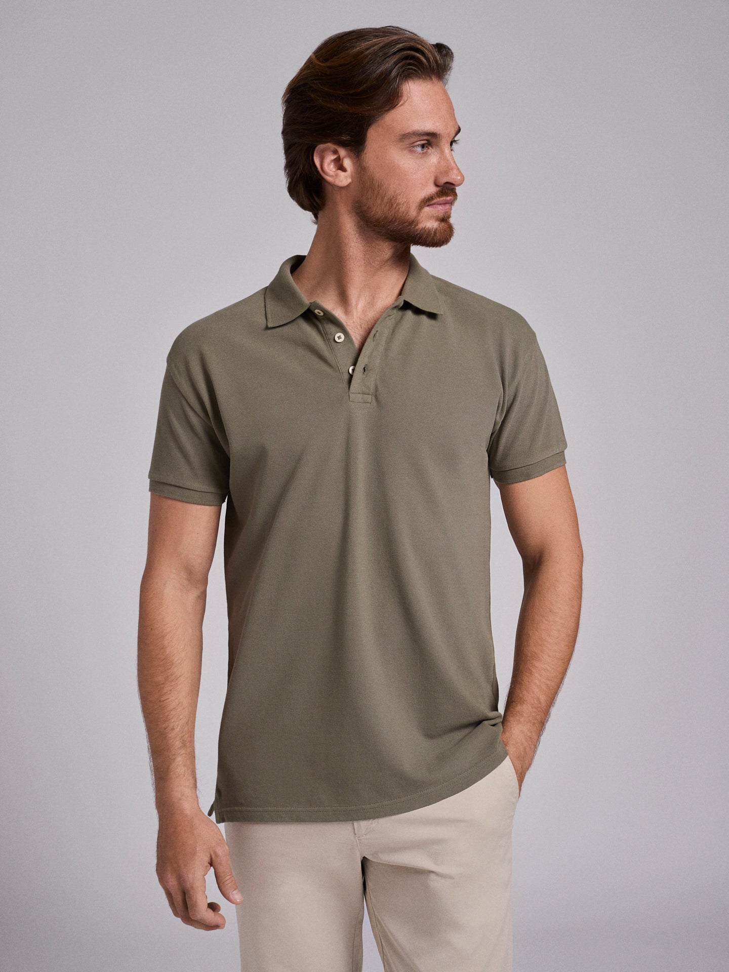 POLO ALGODÃO VERDE MANGA CURTA REGULAR FIT MARK BELLUCCI