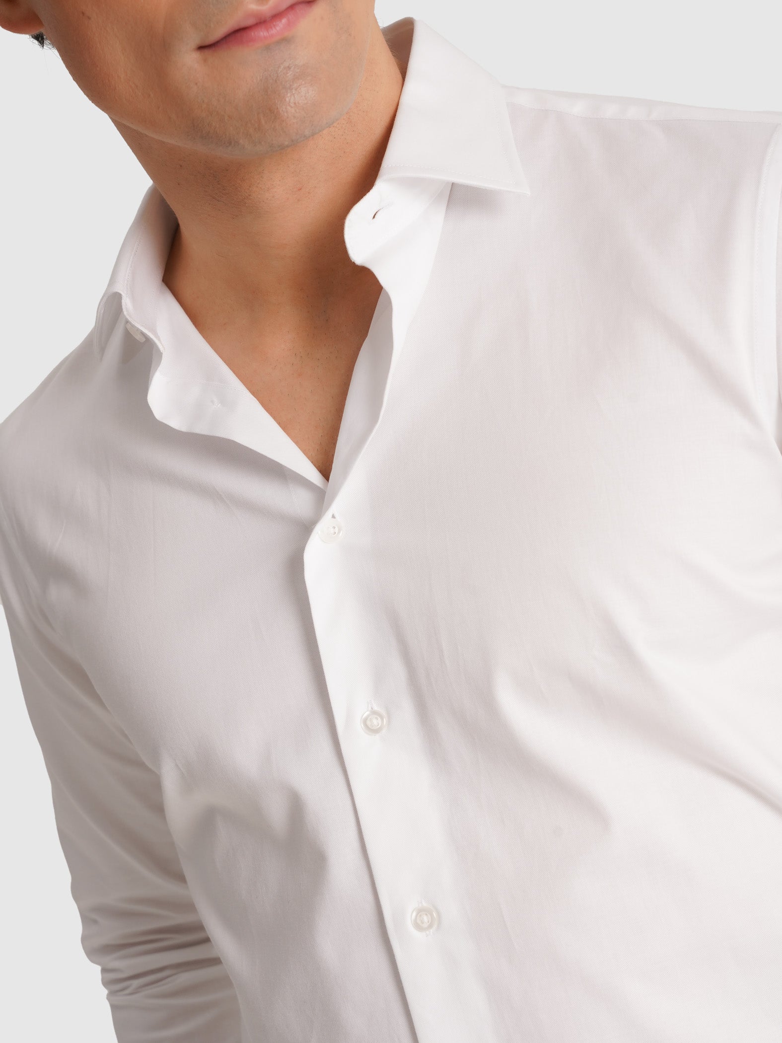 CAMISA TWILL BRANCA MANGA COMPRIDA CLASSIC FIT MR. BLUE