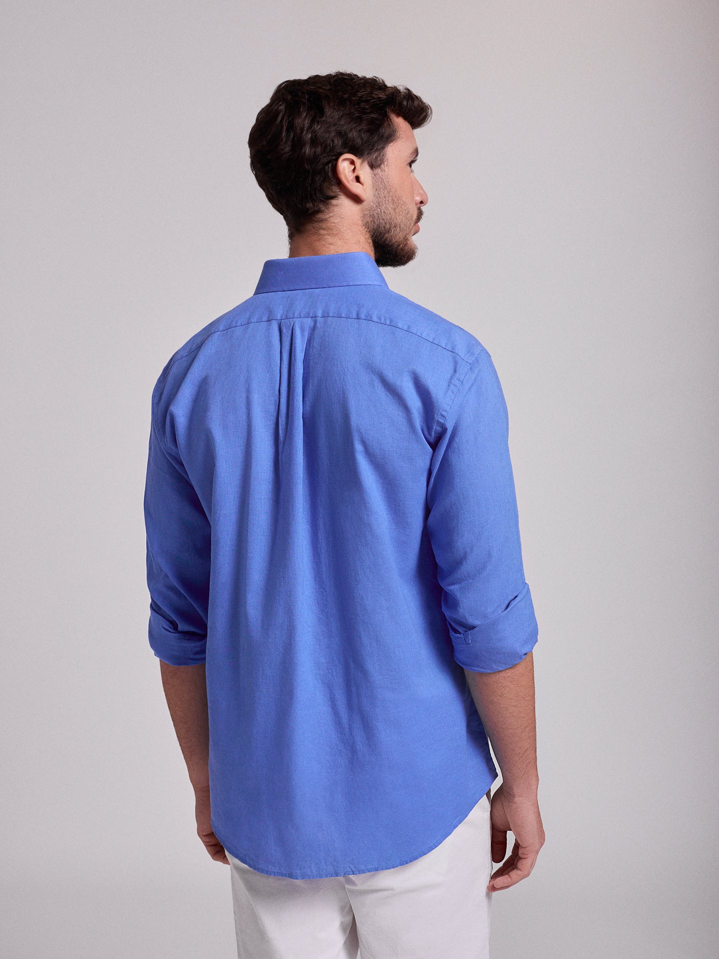 BLUE LINEN SHIRT LONG SLEEVE REGULAR FIT MR. BLUE