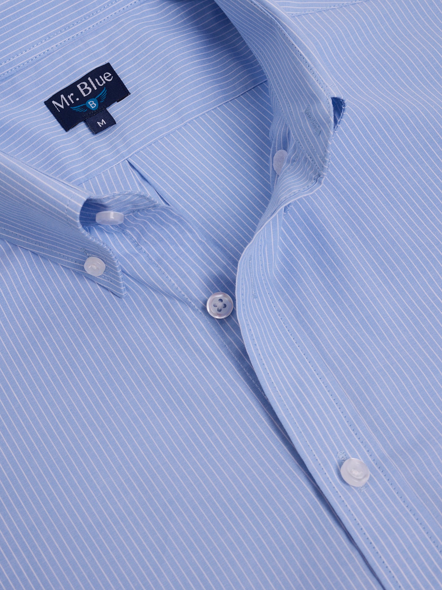 BLUE COTTON SHIRT SHORT SLEEVE REGULAR FIT MR. BLUE