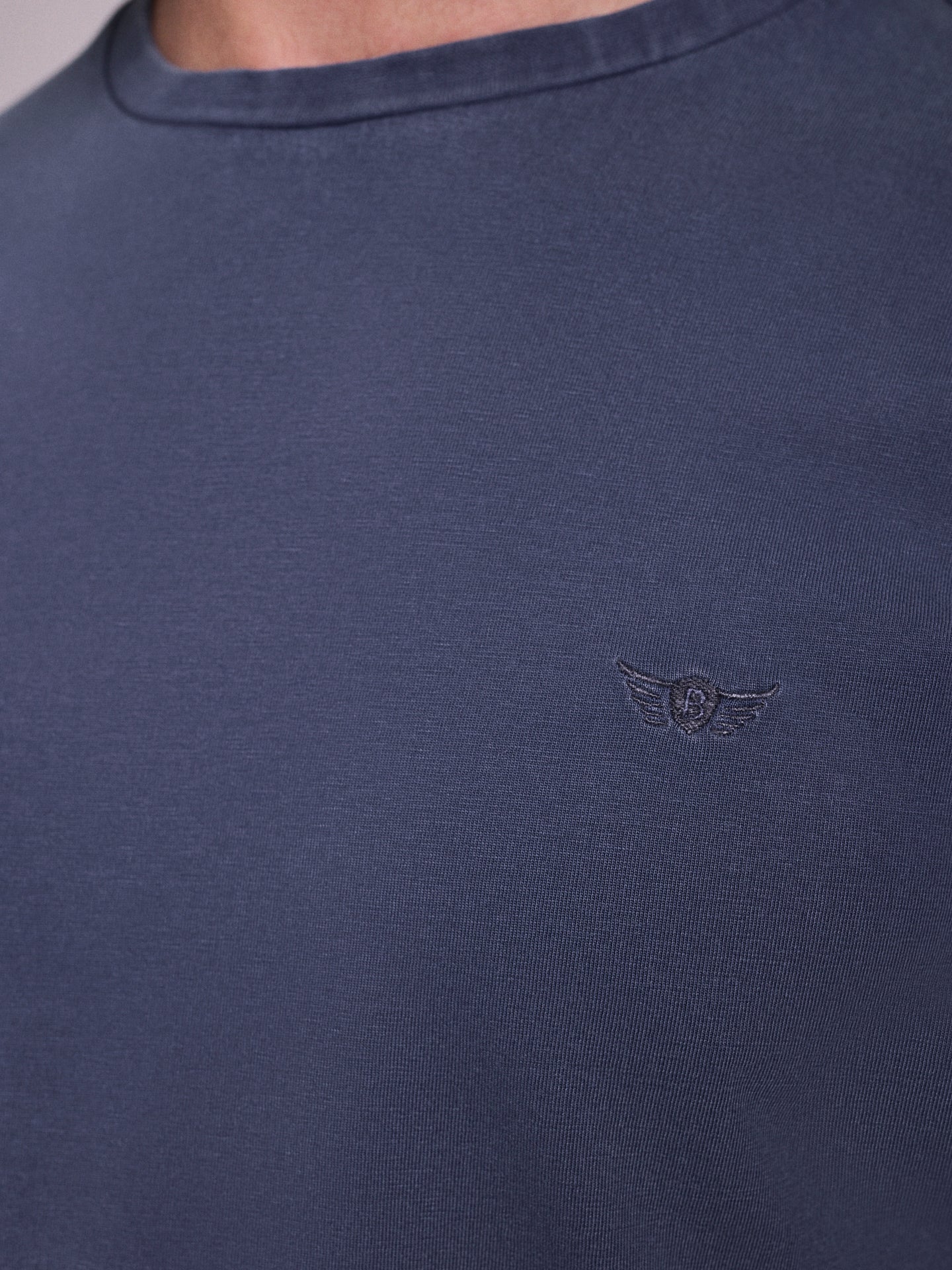 T-SHIRT ALGODÃO AZUL MANGA CURTA REGULAR FIT MR. BLUE