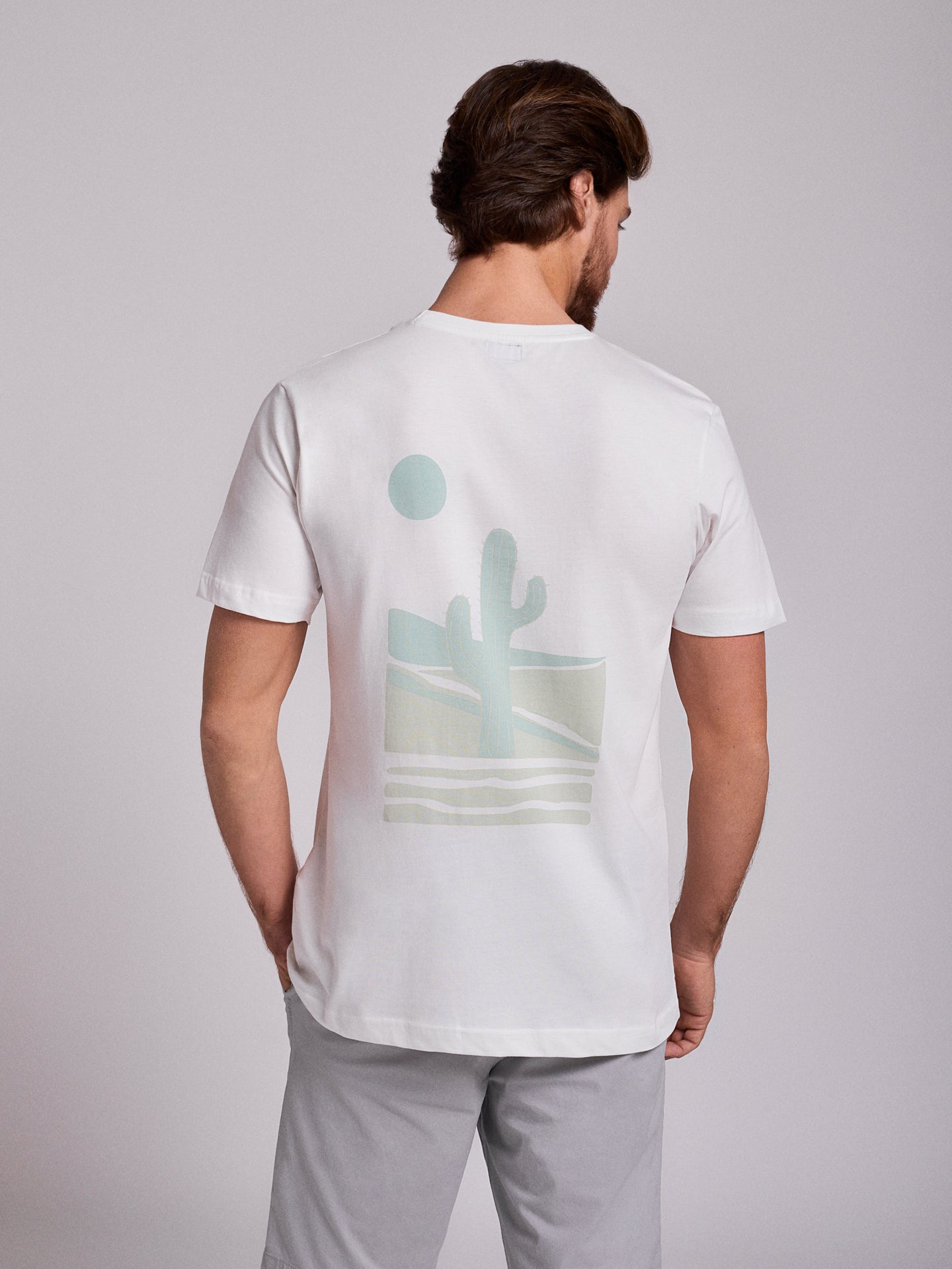 CAMISETA DE ALGODÓN BLANCA MANGA CORTA REGULAR FIT MR. AZUL