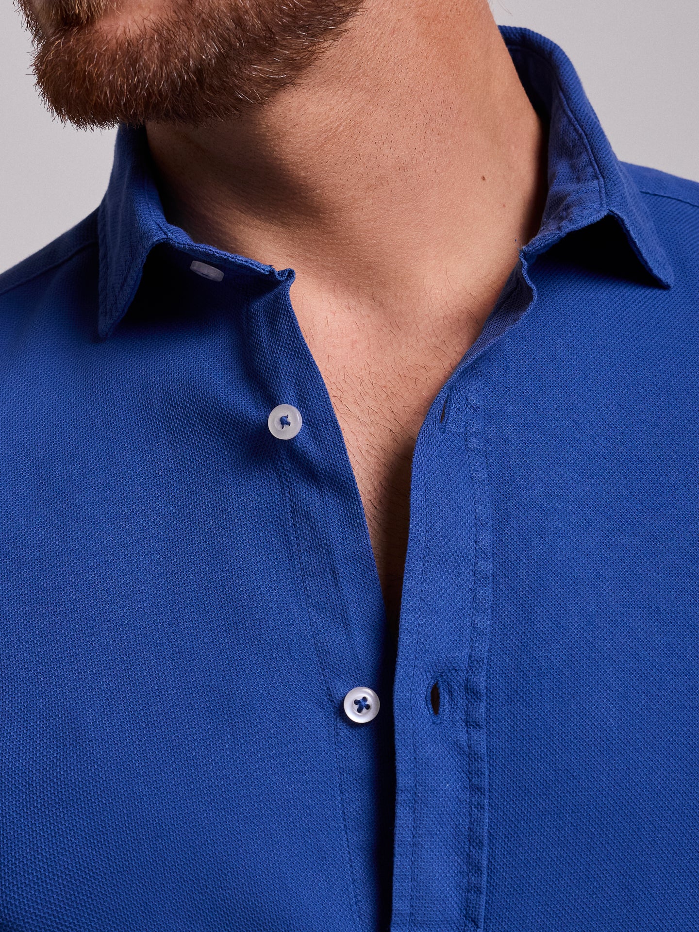 Camisa Algodão Azul Manga Comprida Regular Fit Mr. Blue