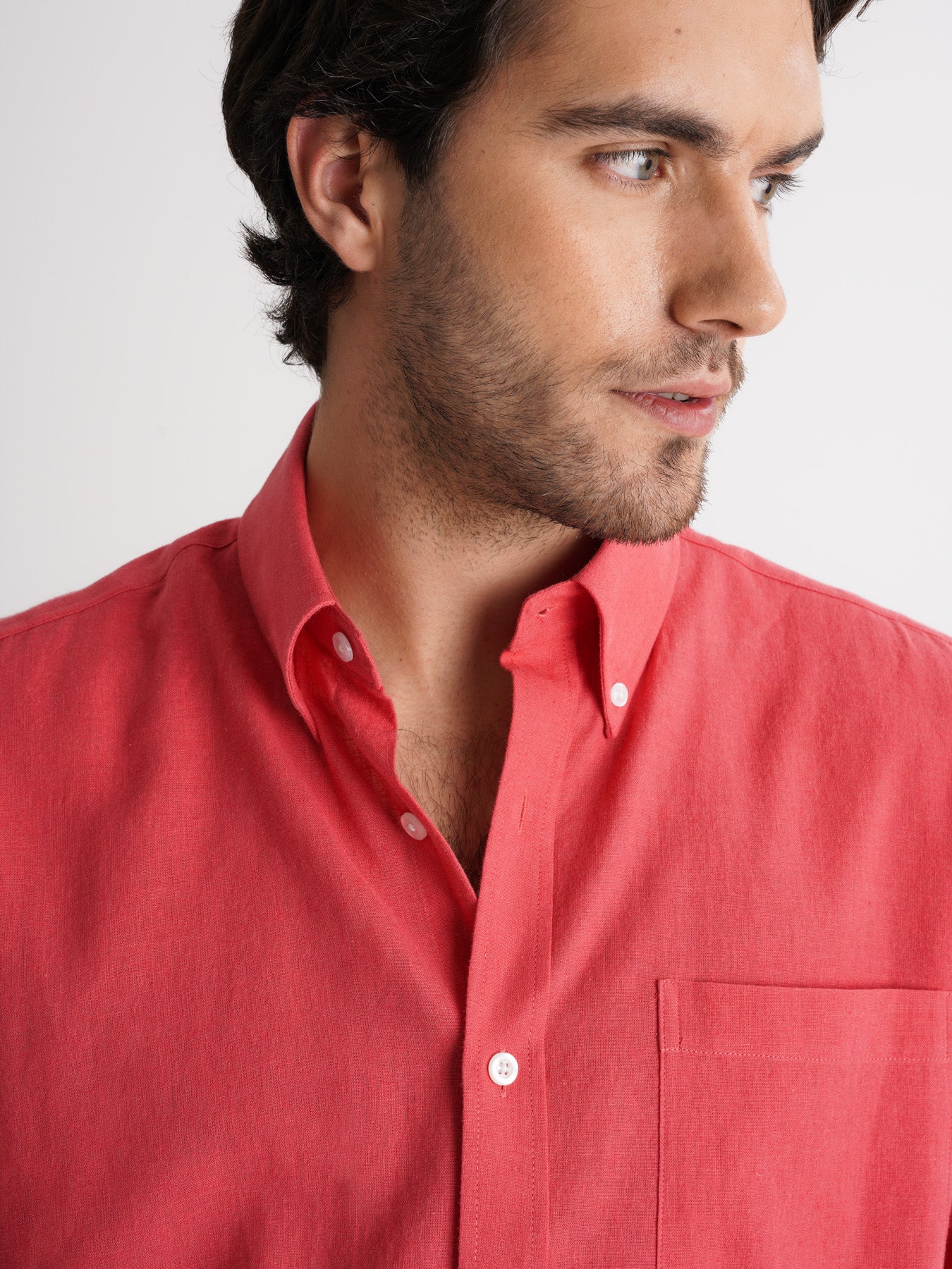 Mr. Blue Pink Linen Regular Fit Shirt