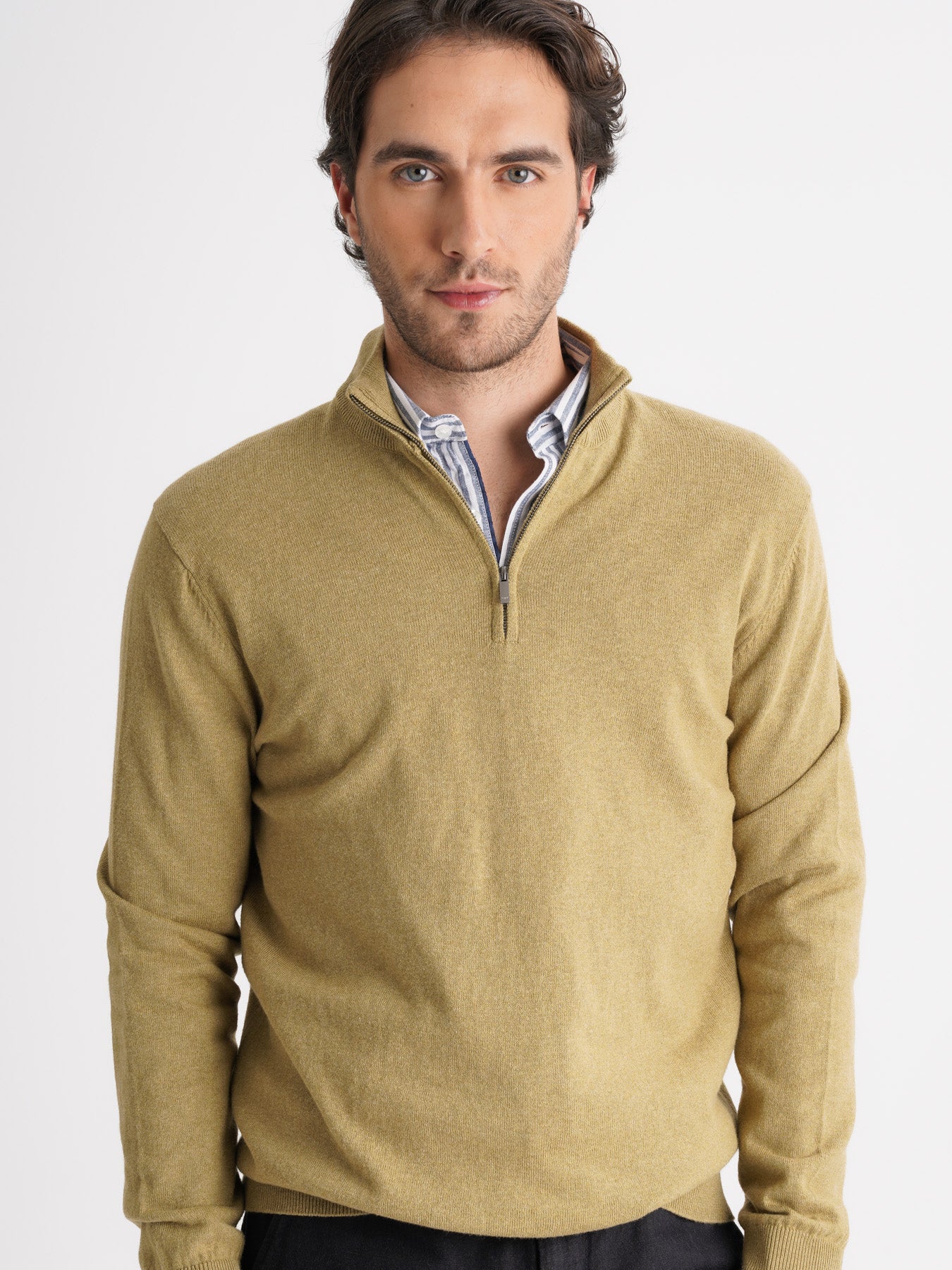 Mr. Blue Thin Green Cashmere Pullover