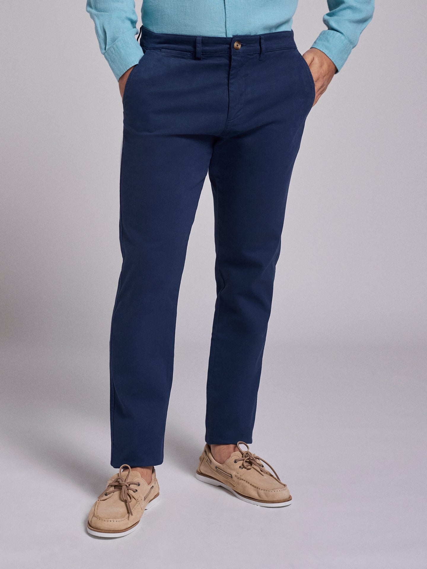 PANTALÓN ALGODÓN AZUL REGULAR FIT MARK BELLUCCI