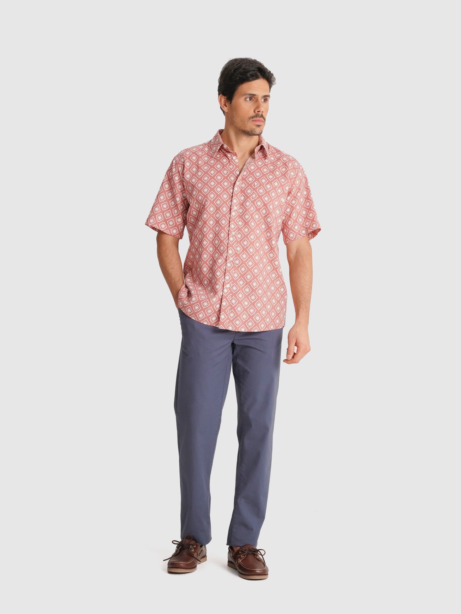 CAMISA LARANJA MANGA CURTA REGULAR FIT MR. BLUE