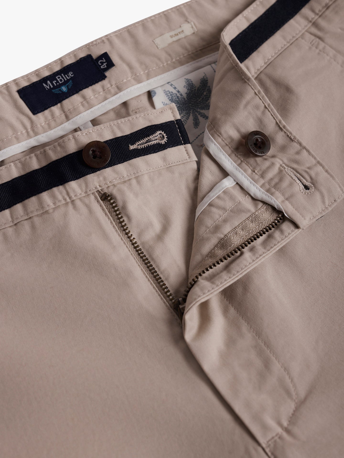 Slim Fit Twill Beige Mr. Blue Chinos