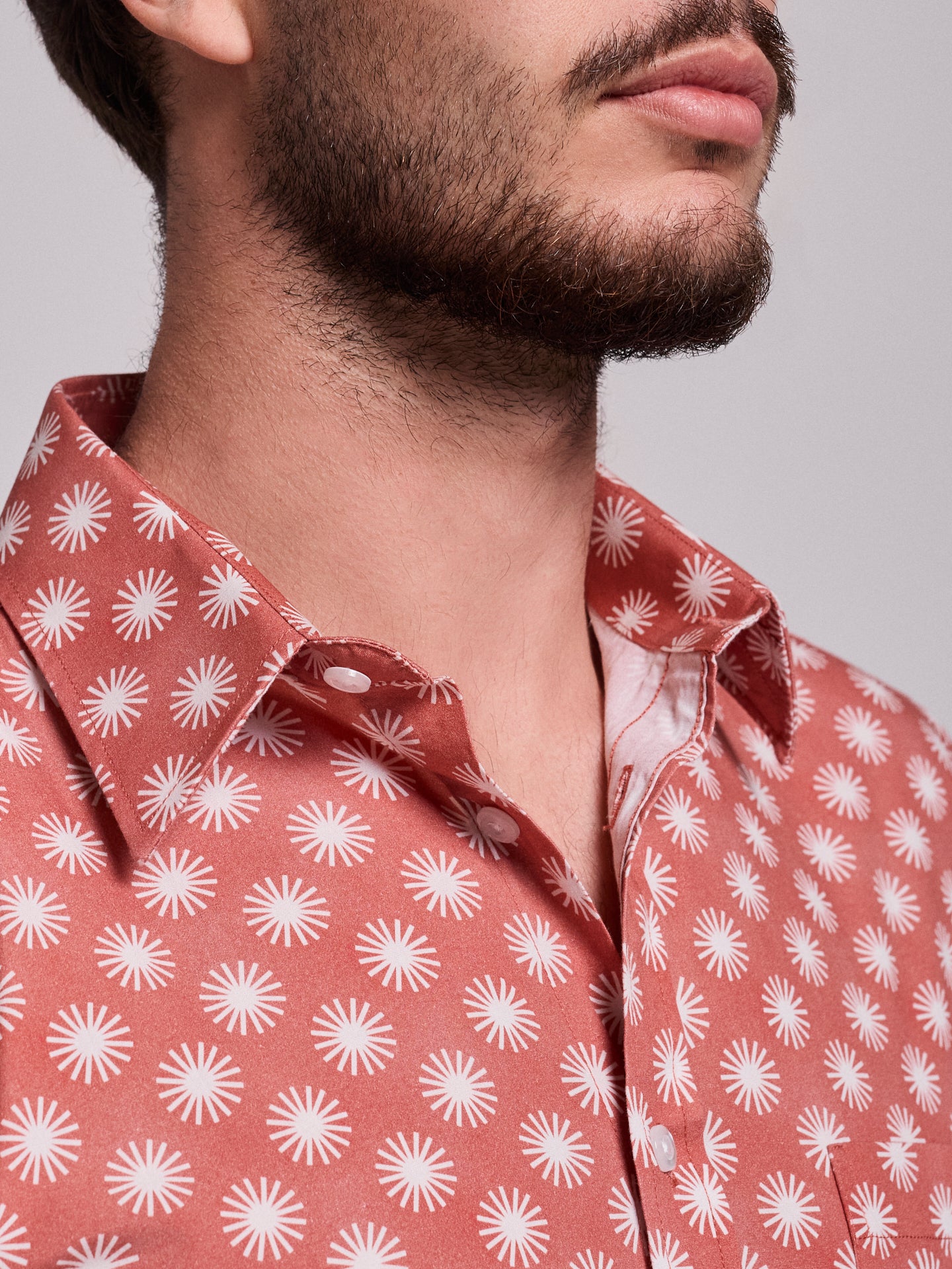 PINK COTTON SHIRT SHORT SLEEVE REGULAR FIT MR. BLUE