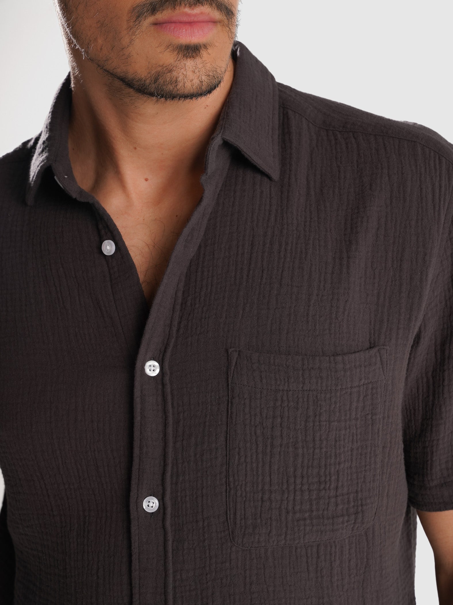 GRIS MANGA CORTA REGULAR FIT MR. AZUL