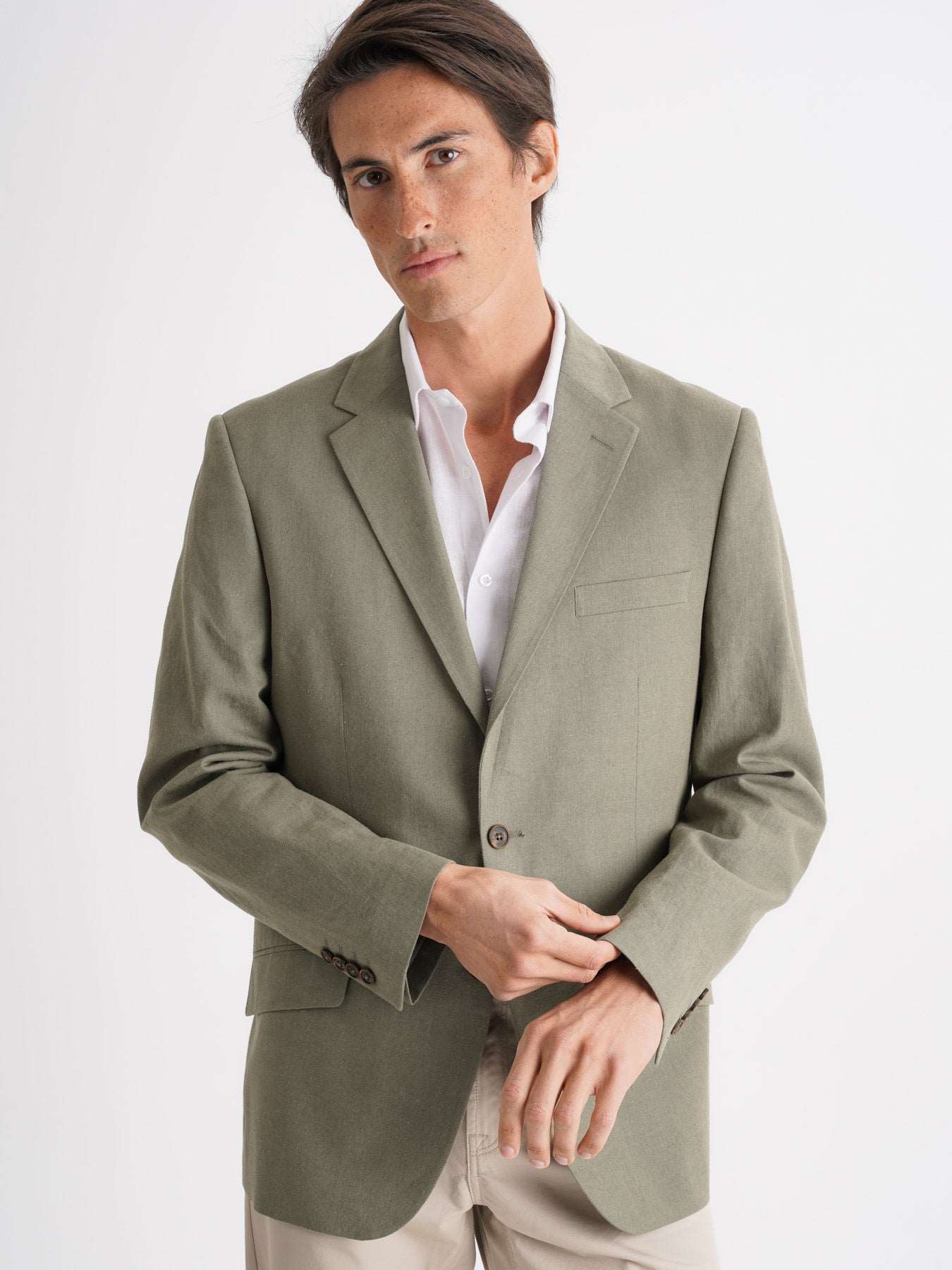 Mr. Blue Green Linen Blazer
