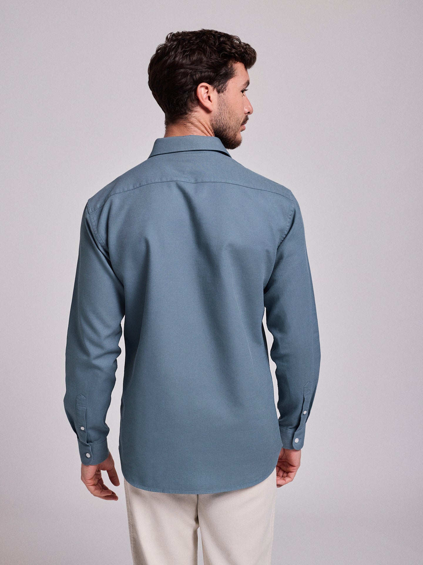 GREEN COTTON SHIRT LONG SLEEVE REGULAR FIT MR. BLUE