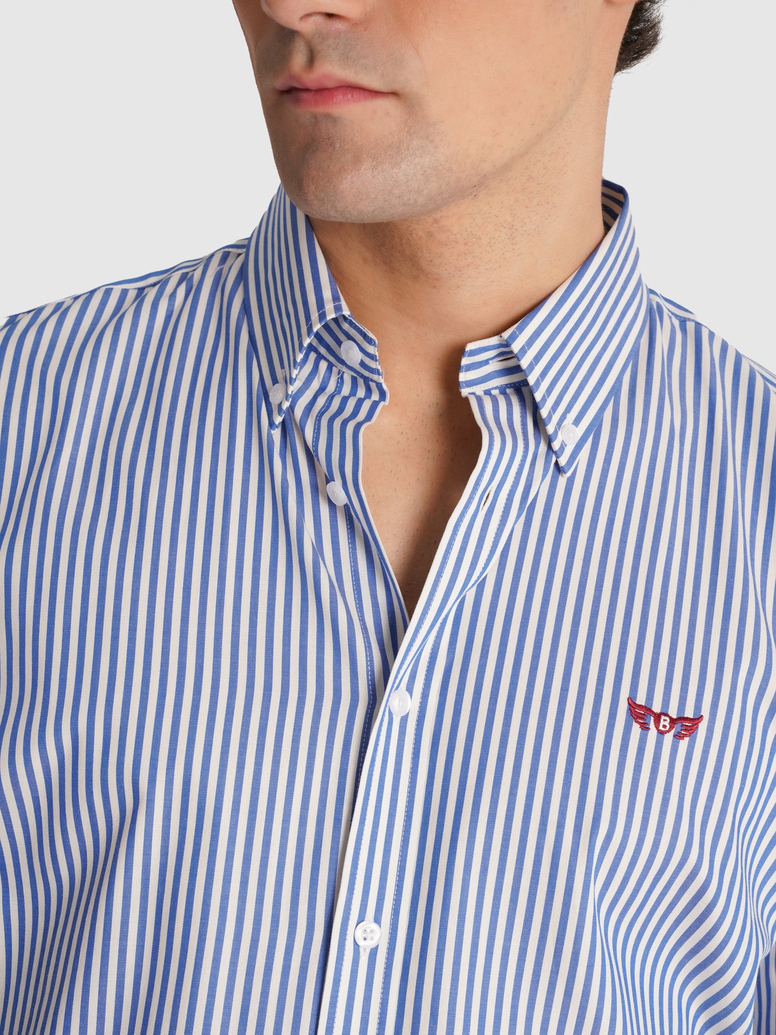 CAMISA TWILL AZUL MANGA COMPRIDA REGULAR FIT MR. BLUE