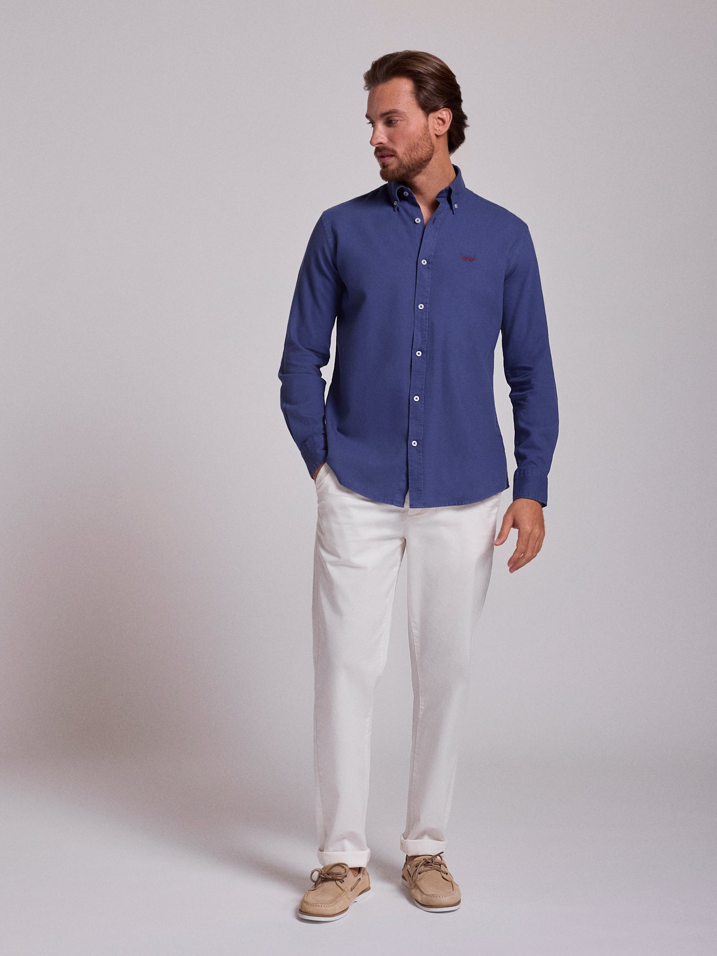 BLUE COTTON SHIRT LONG SLEEVE REGULAR FIT MR. BLUE