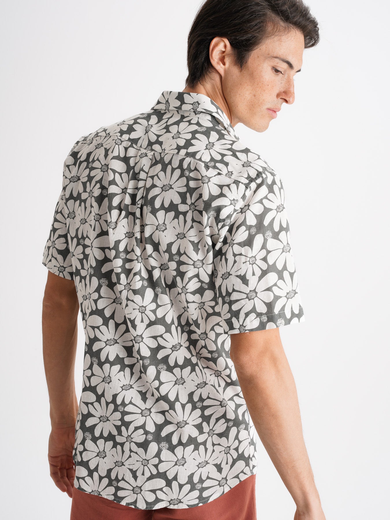 Regular Fit Gray Linen Shirt Mr. Blue