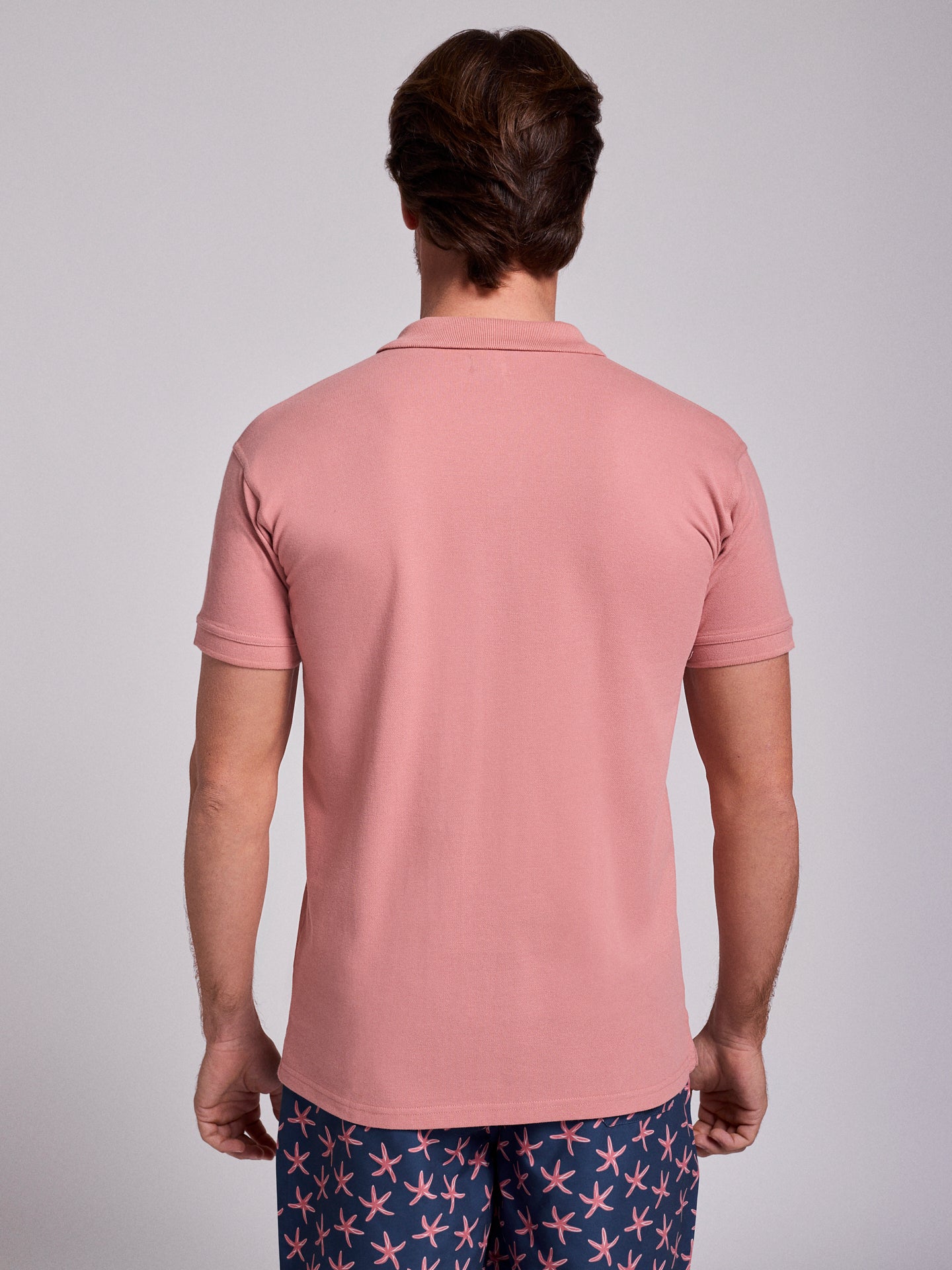 Polo Rosa Manga Curta Regular Fit Mr. Blue