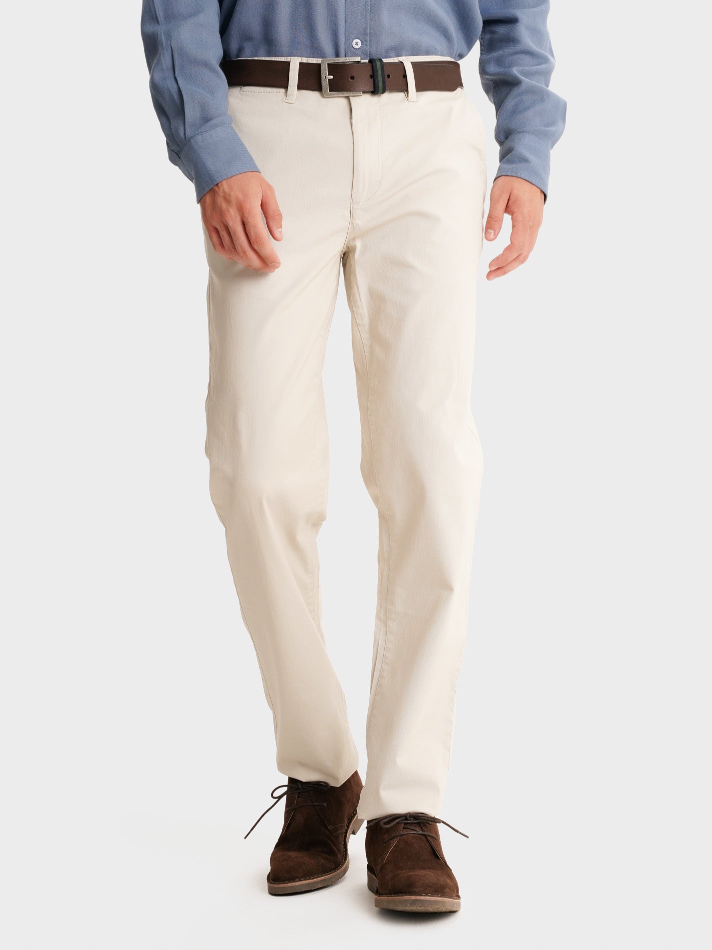 CALÇAS BEGES REGULAR FIT MR. BLUE