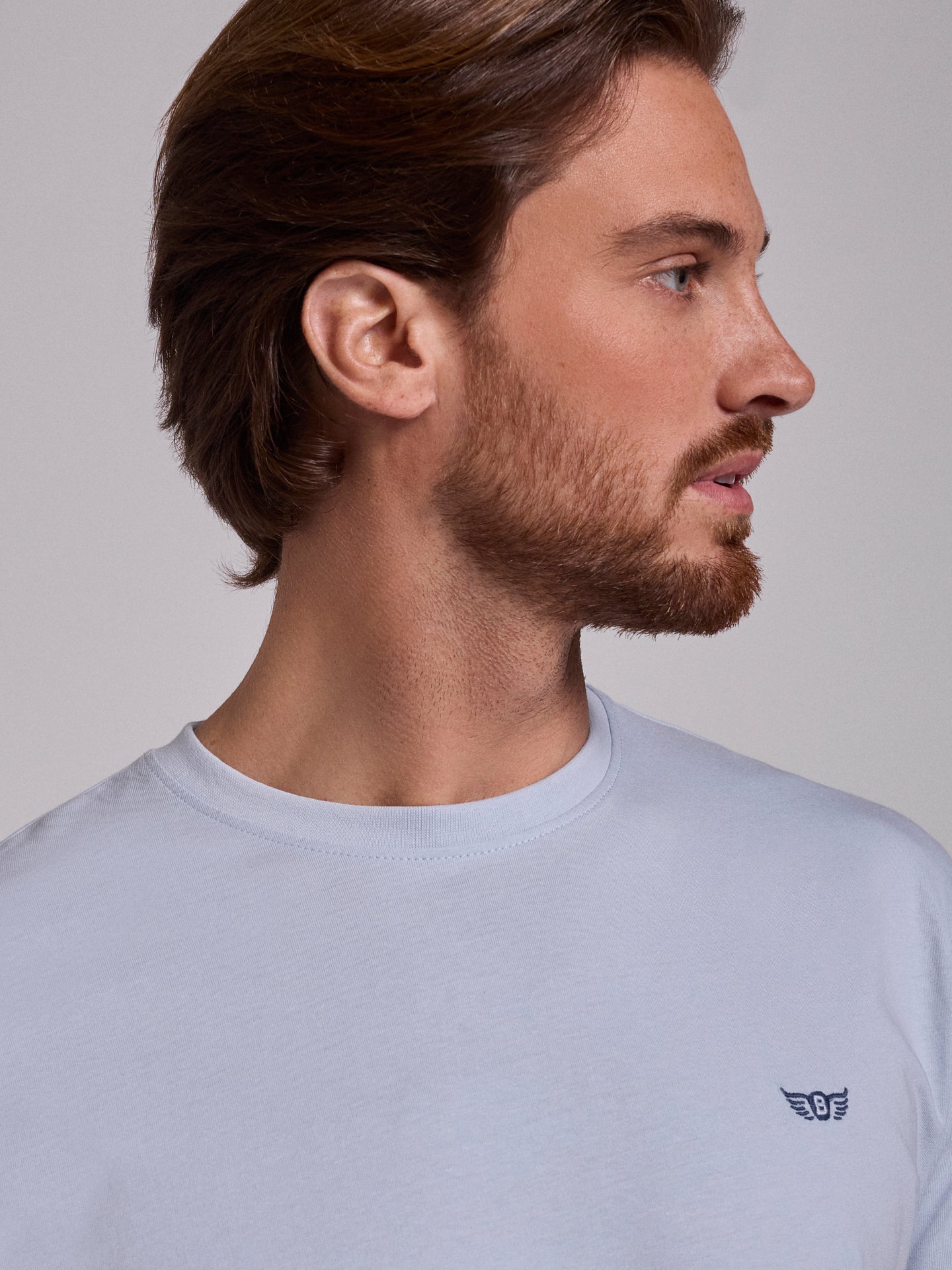 T-SHIRT ALGODÃO AZUL MANGA CURTA REGULAR FIT MR. BLUE