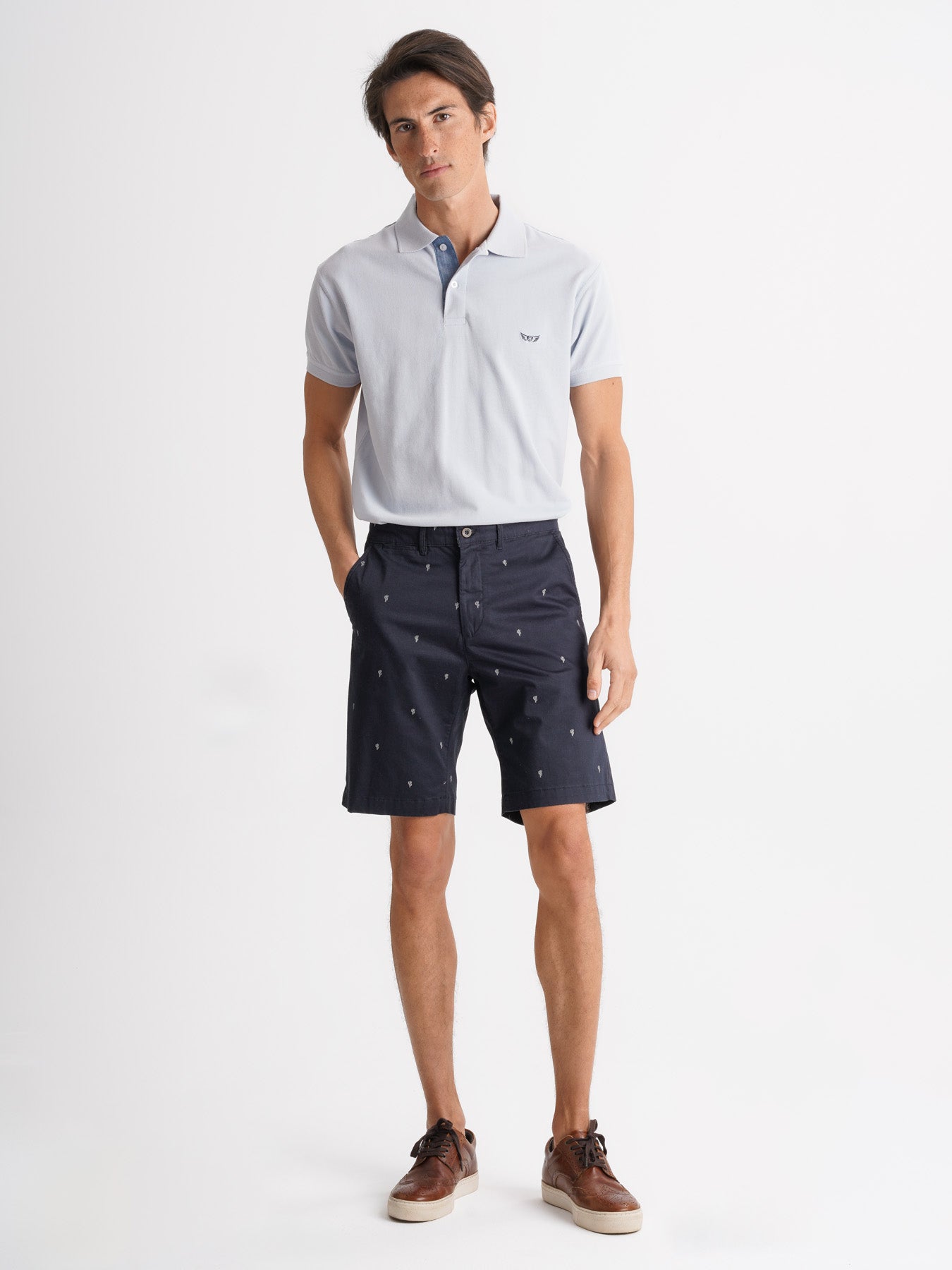 Pantalones cortos azules de corte regular Mr. Blue