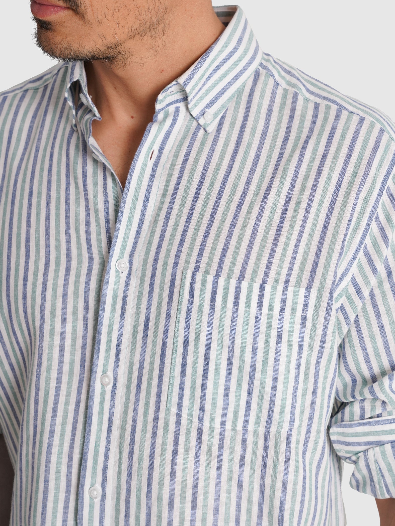 LONG SLEEVE GREEN SHIRT REGULAR FIT MR. BLUE