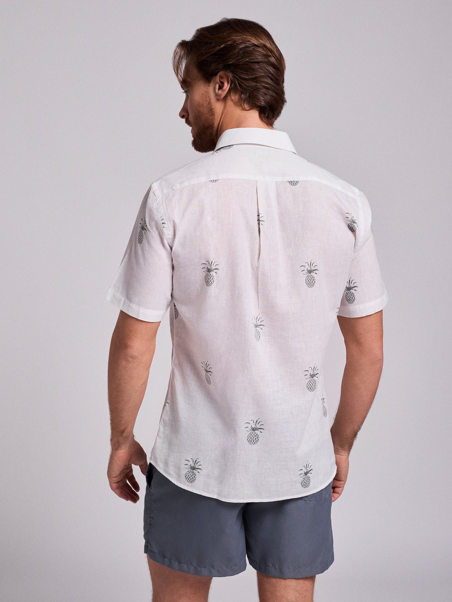GREEN LINEN SHIRT SHORT SLEEVE REGULAR FIT MR. BLUE