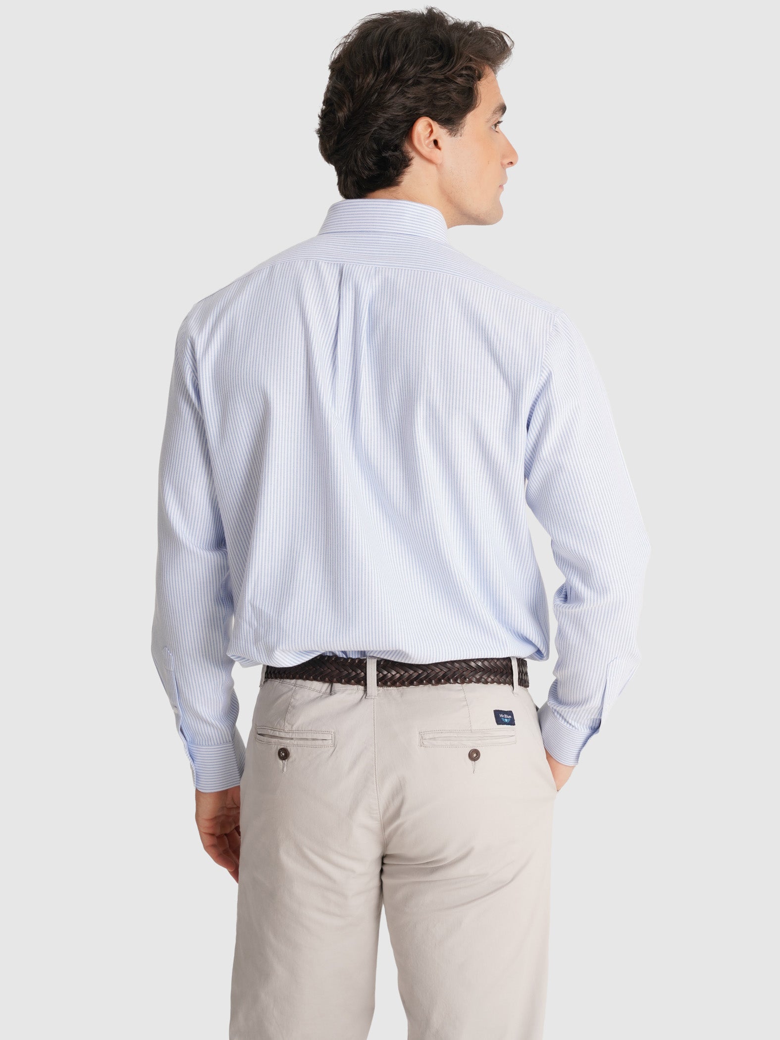 BLUE LONG SLEEVE REGULAR FIT MR SHIRT. BLUE