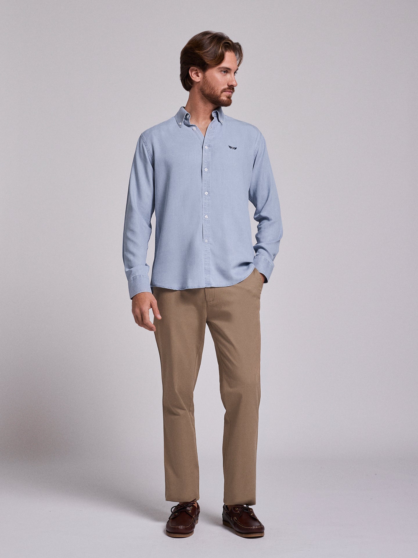 BLUE COTTON SHIRT LONG SLEEVE REGULAR FIT MR. BLUE