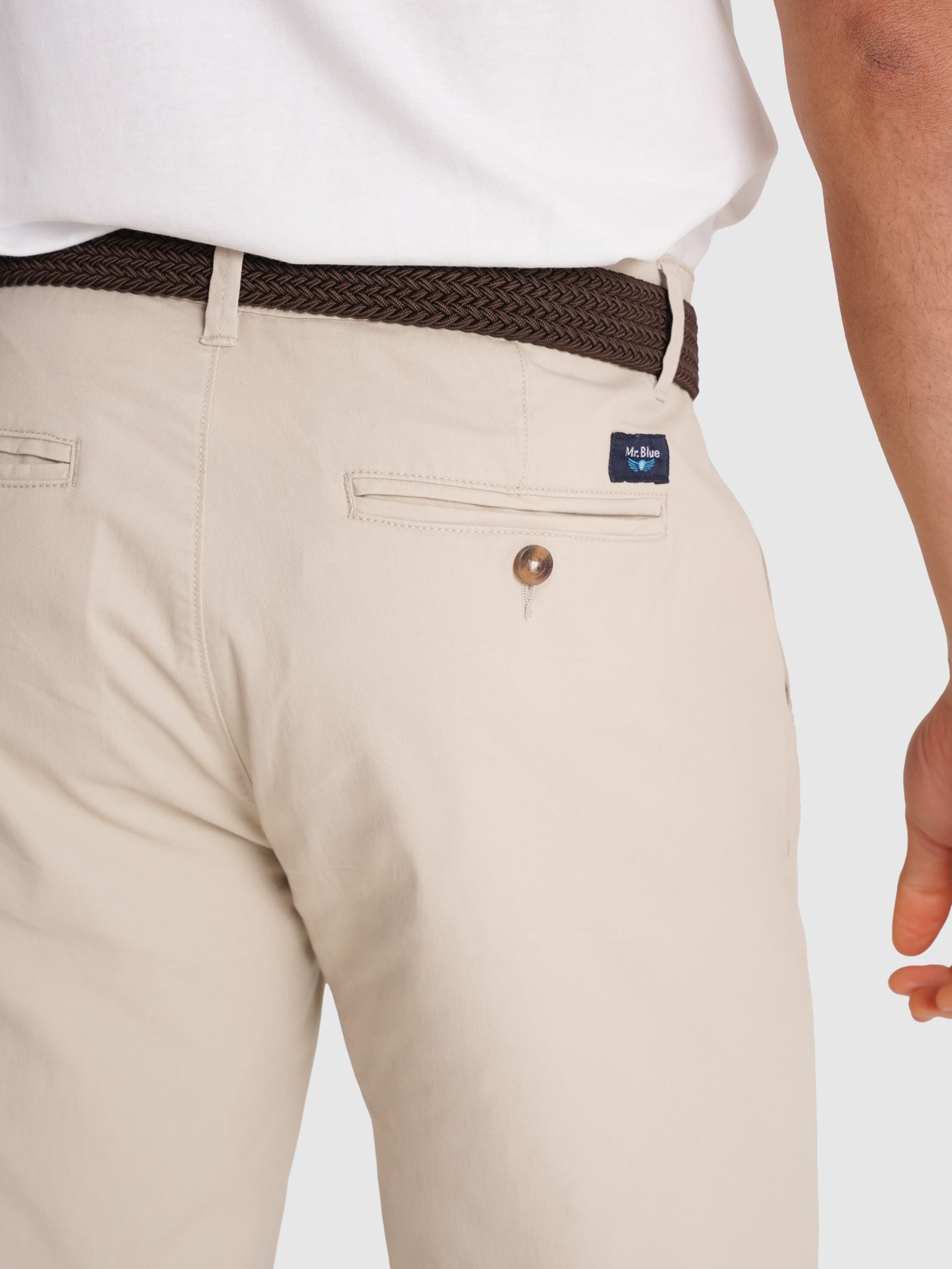 CALÇAS TWILL BEGES REGULAR FIT MR. BLUE