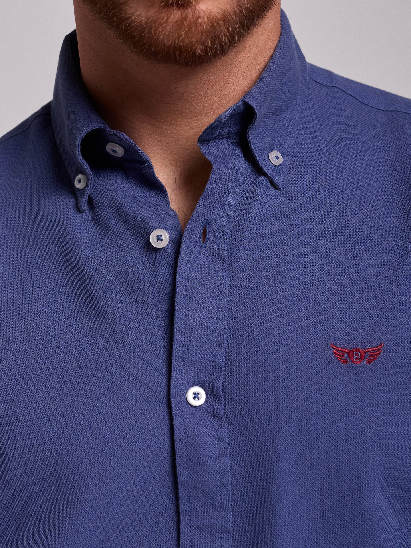 BLUE COTTON SHIRT LONG SLEEVE REGULAR FIT MR. BLUE