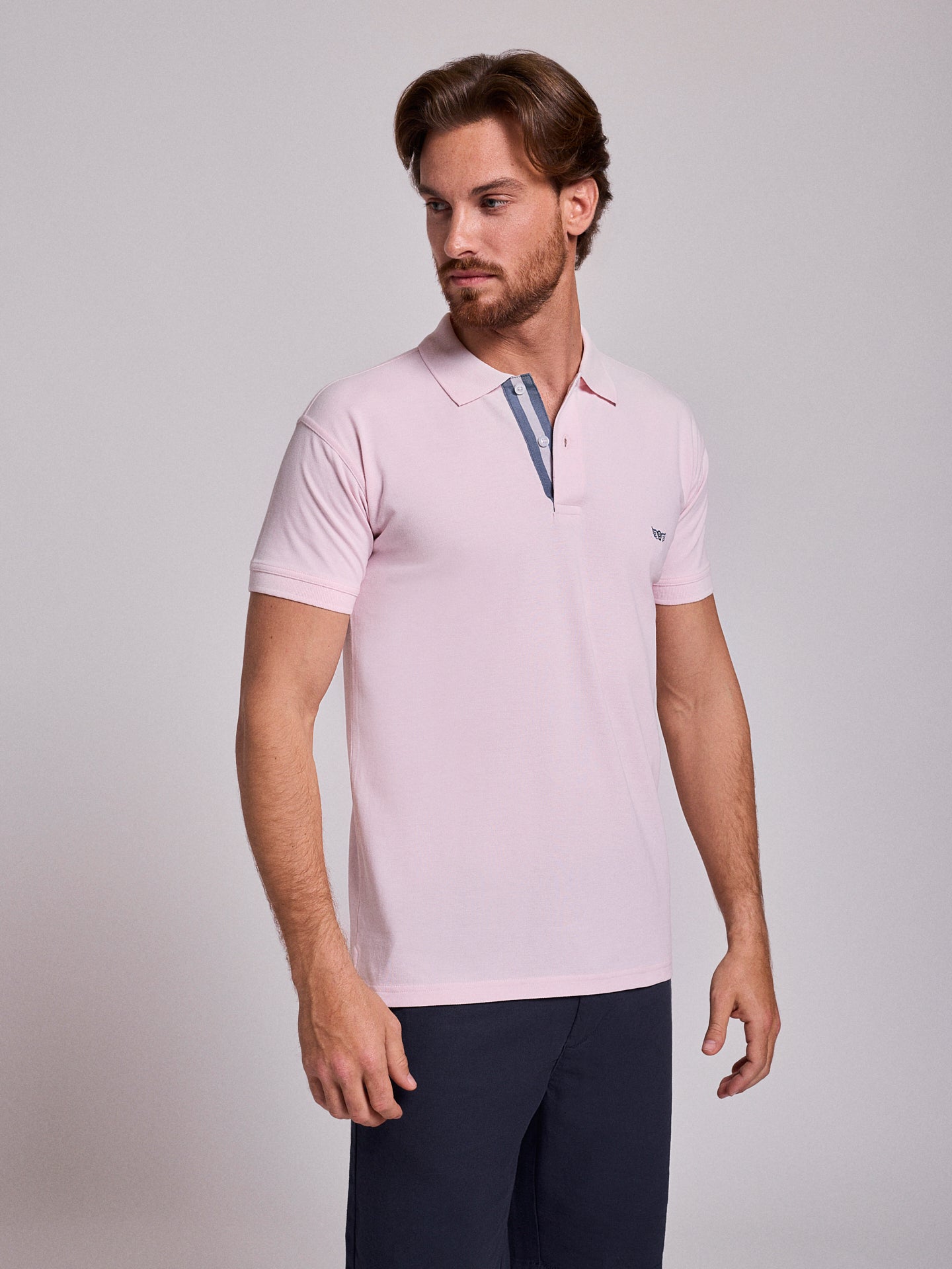 POLO MANGA CORTA REGULAR FIT ROSA MR. AZUL