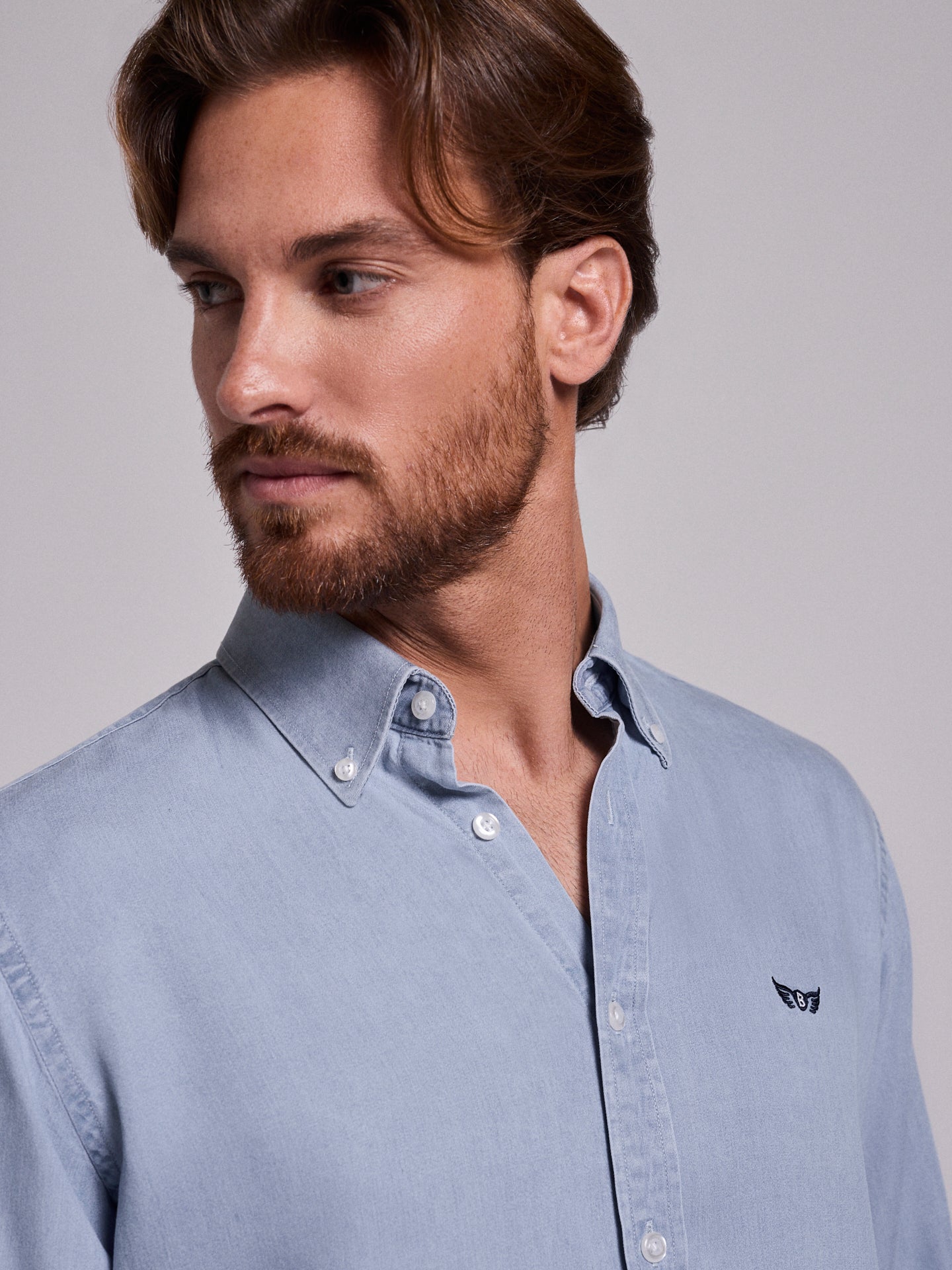 BLUE COTTON SHIRT LONG SLEEVE REGULAR FIT MR. BLUE