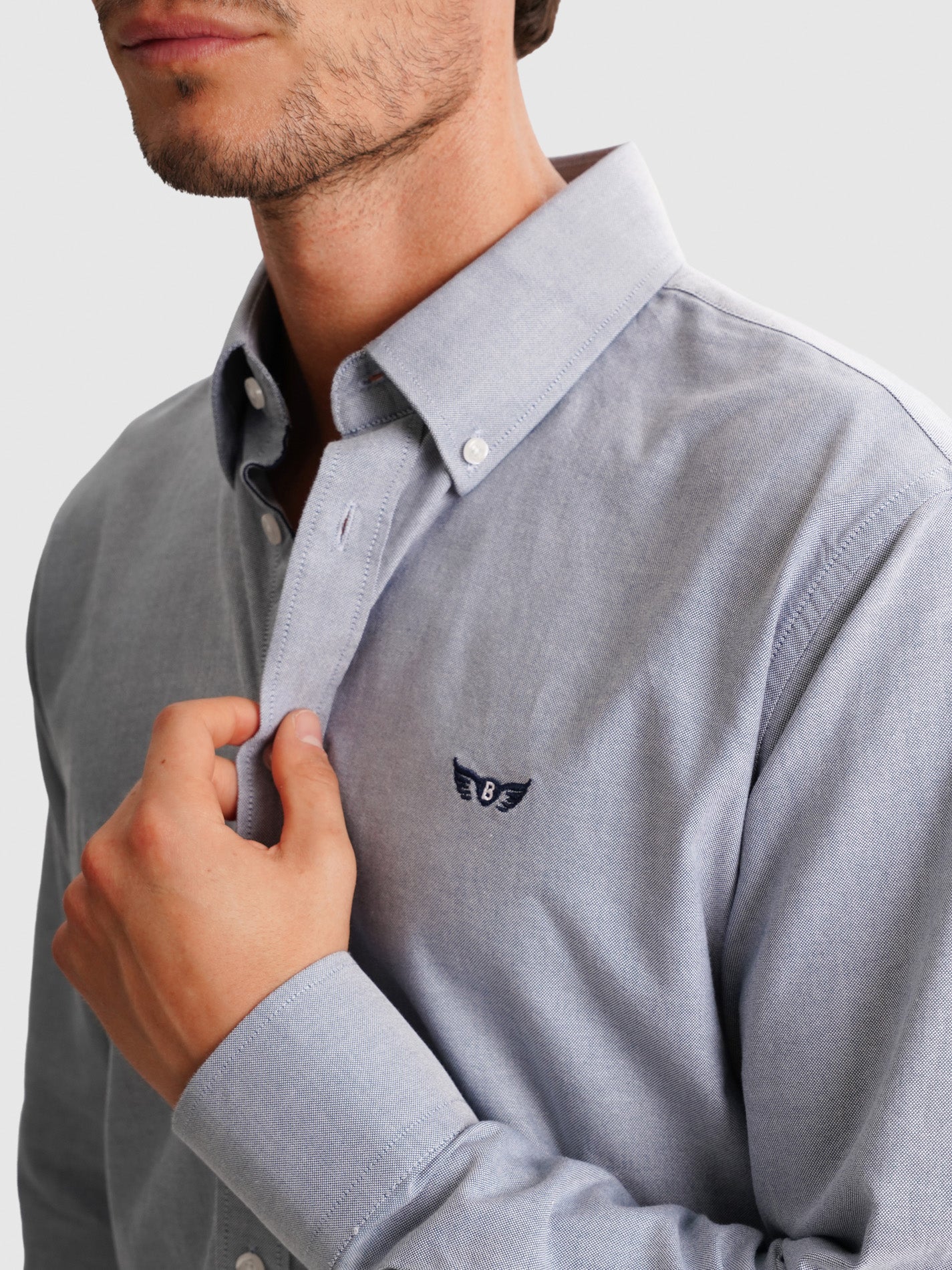BLUE REGULAR FIT MR SHIRT. BLUE