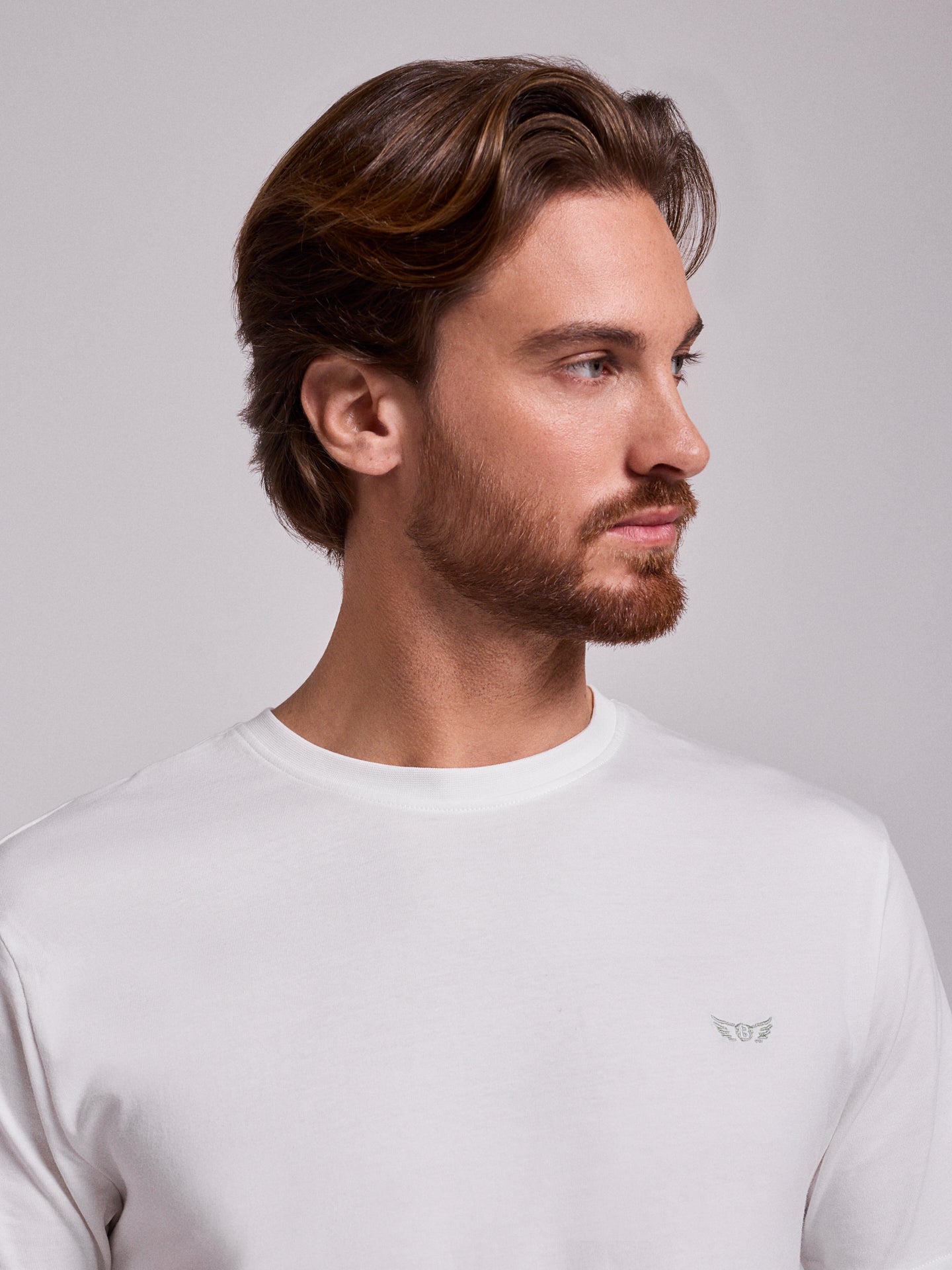 CAMISETA DE ALGODÓN BLANCA MANGA CORTA REGULAR FIT MR. AZUL