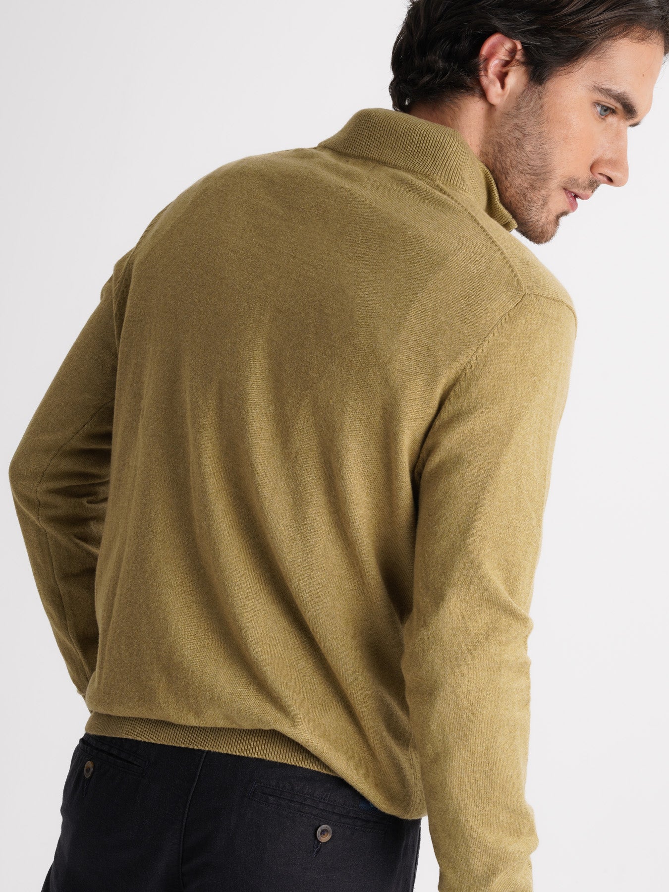 Mr. Blue Thin Green Cashmere Pullover